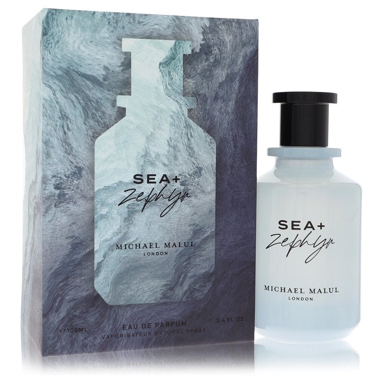 Michael Malul Sea + Zephyr by Michael Malul Eau De Parfum Spray 3.4 oz: Michael Malul Sea + Zephyr by Michael Malul Eau De Parfum Spray 3.4 oz Michael Malul Sea + Zephyr by Michael Malul Eau De Parfum Spray is a men's cologne available in a 3.4 oz size. This fragrance fea