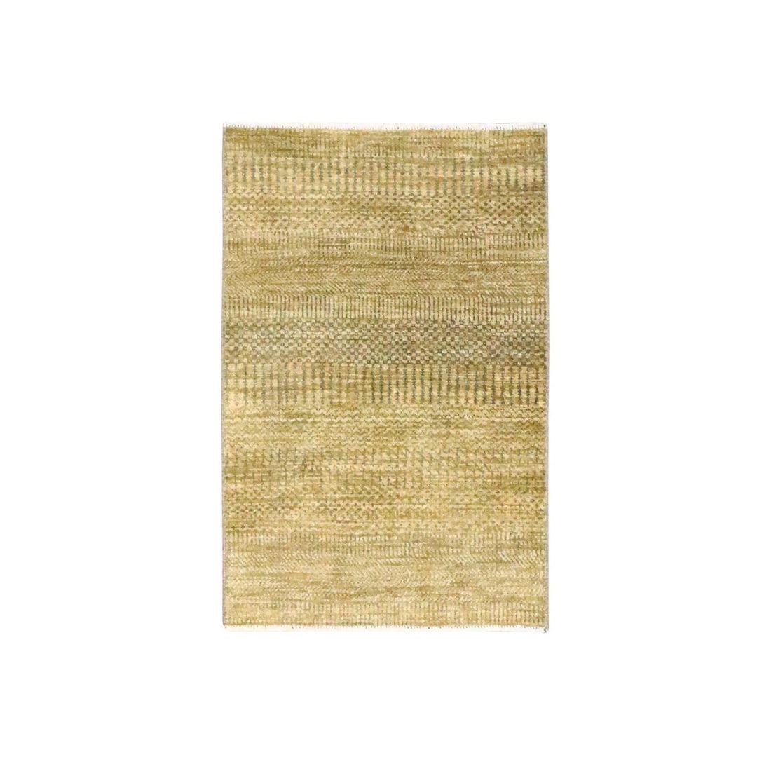 2'x3' Golden Brown Modern Grass Design Hand Knotted Wool and Silk Mat Rug: 2'x3' Golden Brown Modern Grass Design Hand Knotted Wool and Silk Mat Rug The Golden Brown Modern Grass Design Hand Knotted Wool and Silk Mat Rug boasts a stunning modern aesthetic with its rectangula