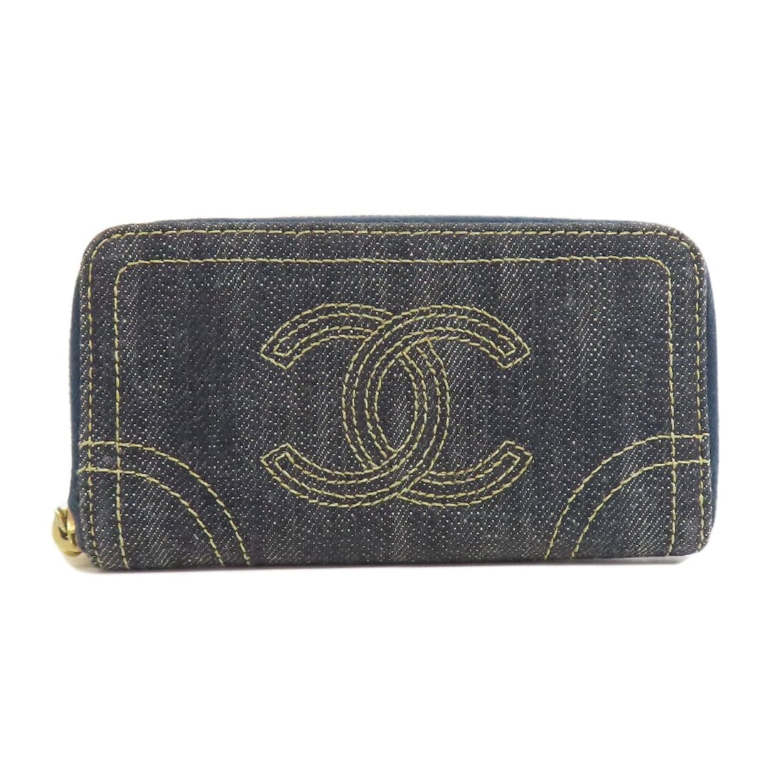 Chanel Coco Mark Stitch Goldhardware Coin Purse Denim (1 of 20)