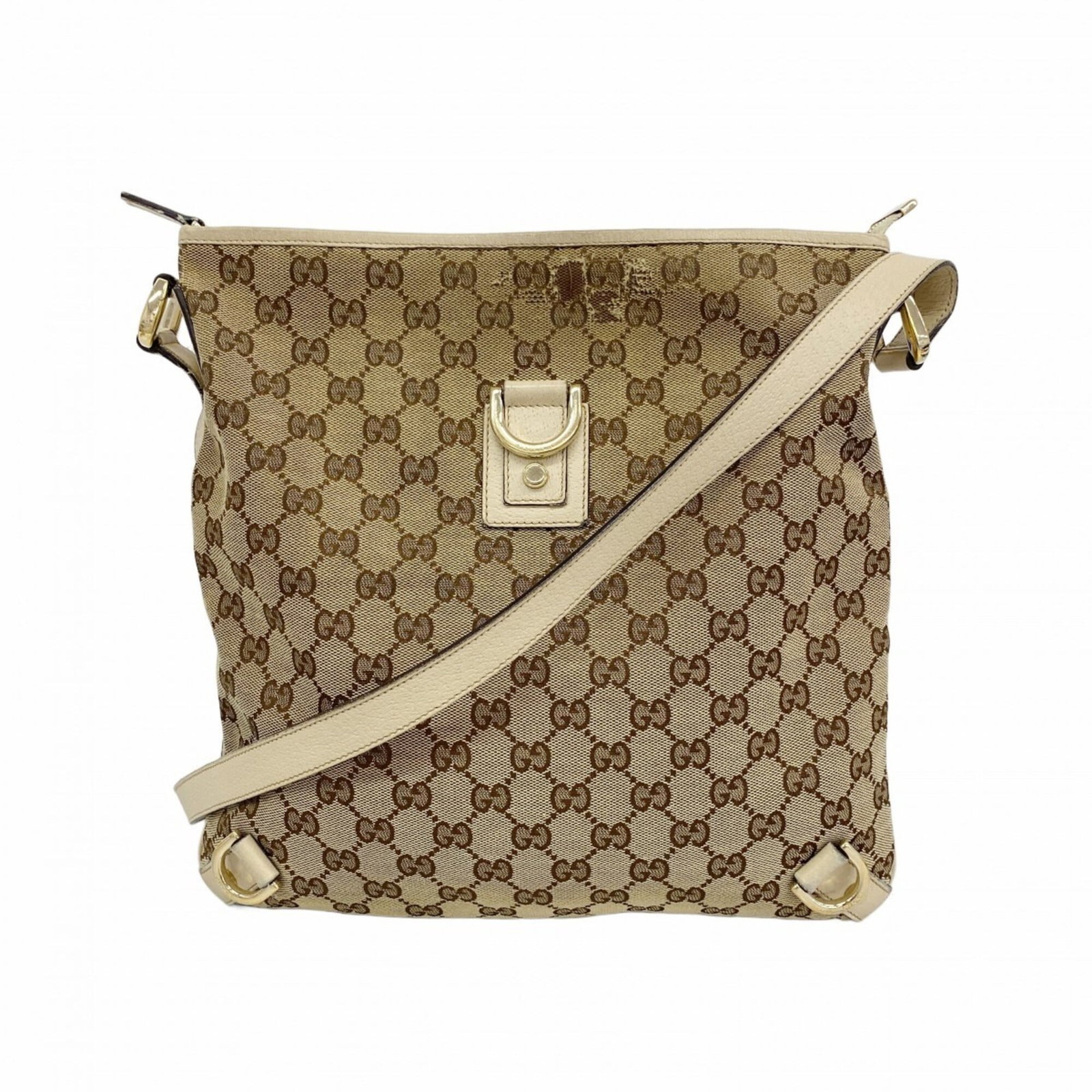 Shoulder bag canvas: Shoulder bag canvas Canvas shoulder bag with champagne gold hardware in brown color, measuring 31cm x 30cm x 4cm. This Gucci MPN 131326 features a sturdy canvas material and elegant design. The bag's