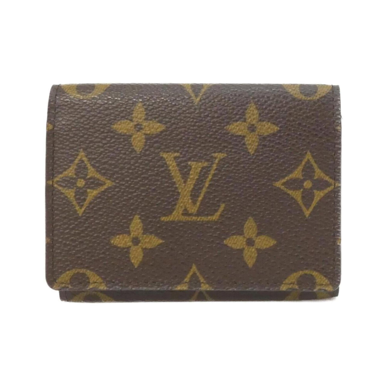 Business card case coated canvas Louis Vuitton: Business card case coated canvas Louis Vuitton Coated canvas Louis Vuitton business card case features the iconic Monogram pattern in marron. Made from high-quality coated canvas, this compact case me