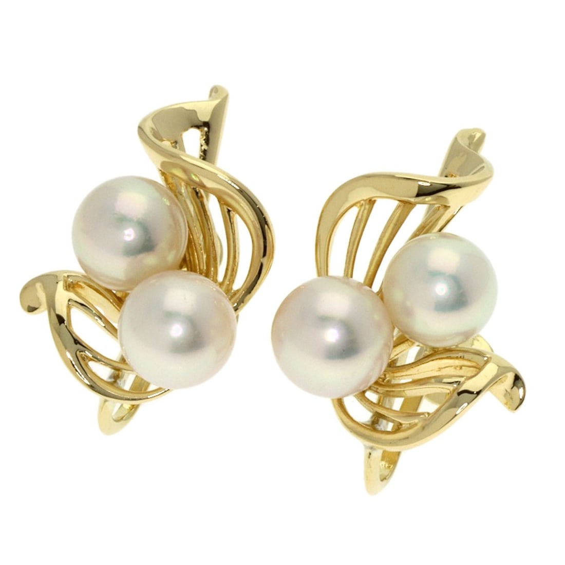 K14 Yellow Gold Pearl Earring Mikimoto (1 of 5)