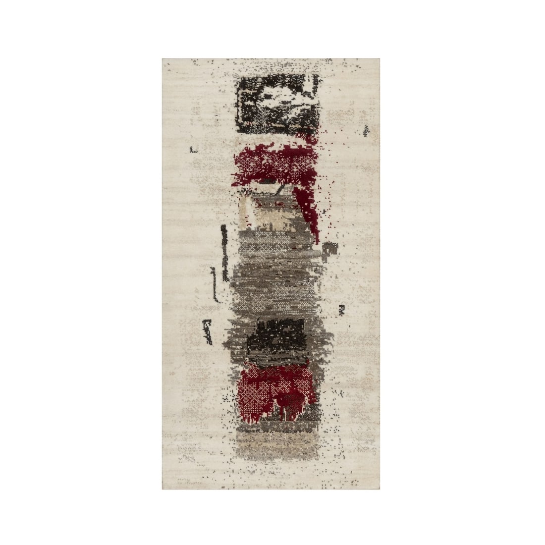 2'4"x4'8" White Hand Knotted Lori Buft Gabbeh Modern Wool Runner Rug: 2'4"x4'8" White Hand Knotted Lori Buft Gabbeh Modern Wool Runner Rug This hand-knotted Lori Buft Gabbeh rug boasts an elegant ivory color and subtle texture, adding a touch of modern sophistication to