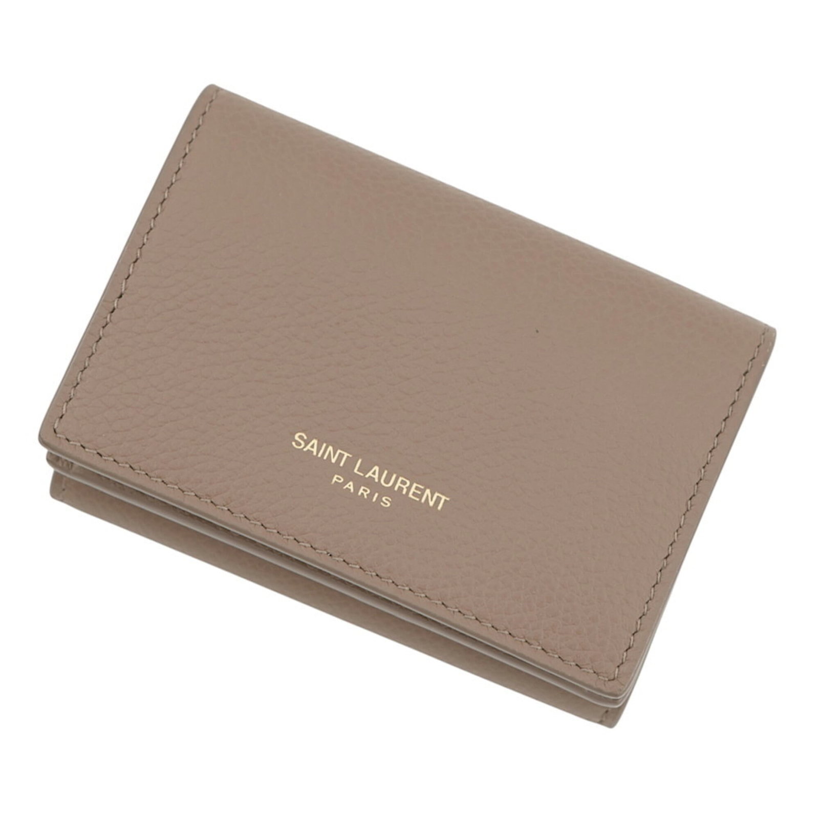 Yves Saint Laurent Wallet (Tri-Fold) Leather: Yves Saint Laurent Wallet (Tri-Fold) Leather Tri-fold leather wallet from Yves Saint Laurent, crafted in Italy with classic brown leather design. Measuring 7cm x 9.5cm, this stylish accessory