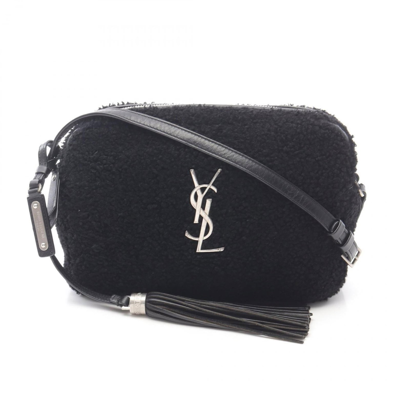 Yves Saint Laurent Shoulder Bag Leather: Yves Saint Laurent Shoulder Bag Leather Black leather shoulder bag from Yves Saint Laurent, measuring 16cm x 22cm x 6cm. This classic design features a timeless black color and sleek, minimalist