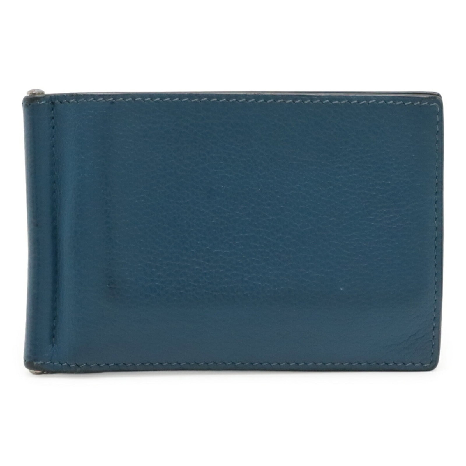 Epsom Leather Bi Fold Wallet Hermes: Epsom Leather Bi Fold Wallet Hermes Epsom leather bi-fold wallet from Hermes, crafted with blue color and measuring 9cm x 11.5cm in size. This stylish wallet features high-quality Epsom leather materi