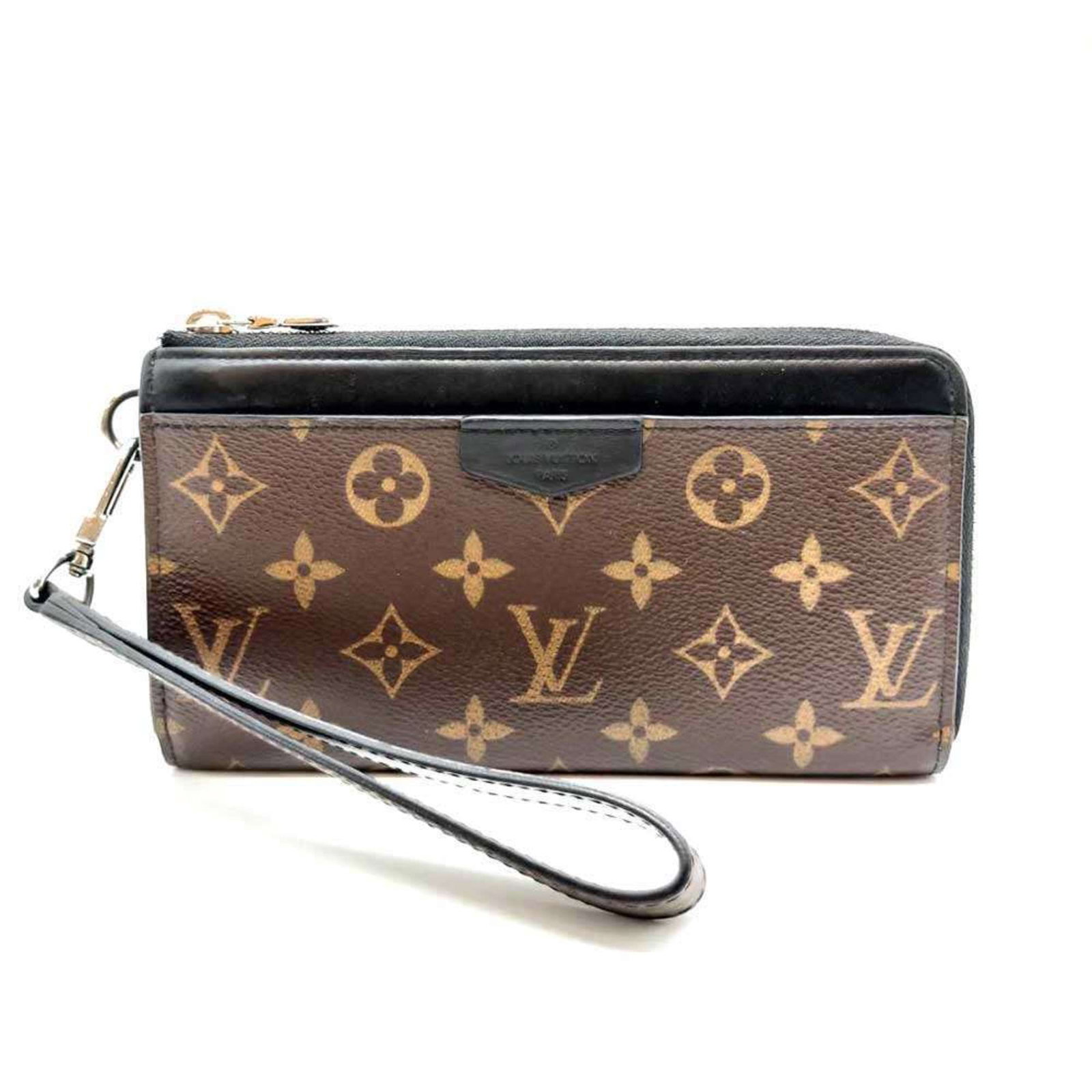 Long Bi Fold Wallet Louis Vuitton: Long Bi Fold Wallet Louis Vuitton Black or Brown Long Bi Fold Wallet with Monogram Macassar Design, featuring a zipper closure and dust bag for storage. Measuring 11cm x 19.5cm x 2cm, this Louis Vuitt