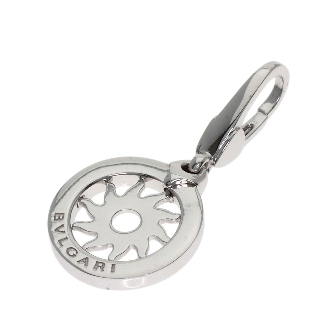 Bvlgari Tondo Charm Pendant Top K18 White Gold: Bvlgari Tondo Charm Pendant Top K18 White Gold K18 White Gold Bvlgari Tondo Charm Pendant Top, featuring a sleek and modern design with a silver metal exterior. This top K18 white gold pendant showcas