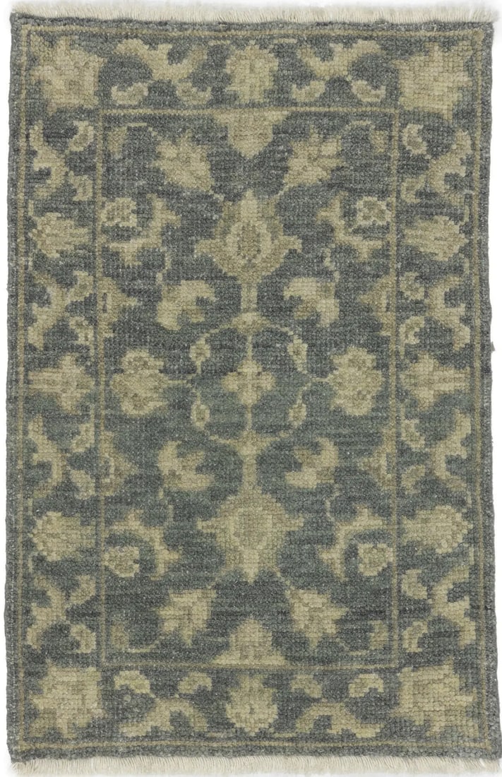 2X3 Ft Transitional Floral Wool Rug Oriental Entryway Bathroom Bedroom Carpet Hand-Knotted (1 of 14)
