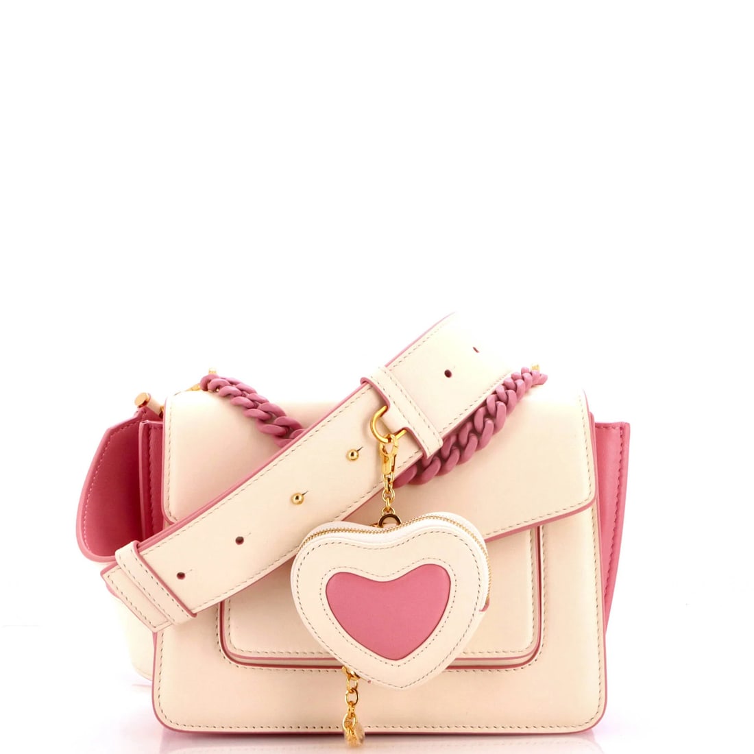 Bvlgari Serpenti Forever Heart Pouch Top Handle Bag Leather Small: Bvlgari Serpenti Forever Heart Pouch Top Handle Bag Leather Small Pink leather Bvlgari Serpenti Forever Heart Pouch Top Handle Small bag with gold hardware, featuring minor creases and scuffs. The int