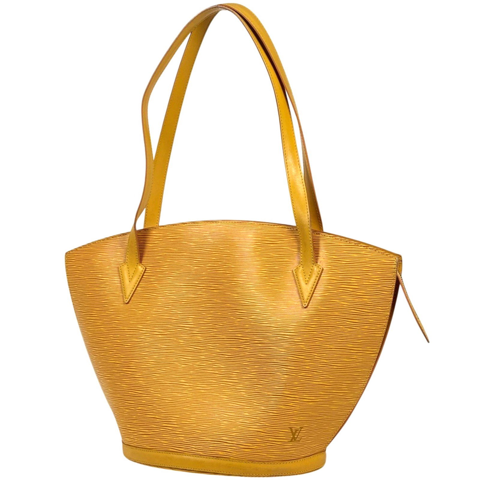 Tote Bag Epi Leather Louis Vuitton: Tote Bag Epi Leather Louis Vuitton Yellow Epi Leather Louis Vuitton Tote Bag, measuring 30cm x 26cm x 17cm. This shoulder bag features high-quality Epi leather construction and a classic design that s