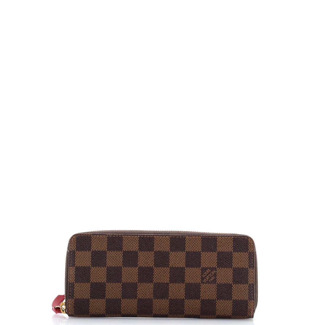 Louis Vuitton Damier Wallet Clemence: Louis Vuitton Damier Wallet Clemence The Louis Vuitton Damier Wallet Clemence boasts classic design with a timeless brown canvas exterior and striking red leather interior. With its gold hardware acce