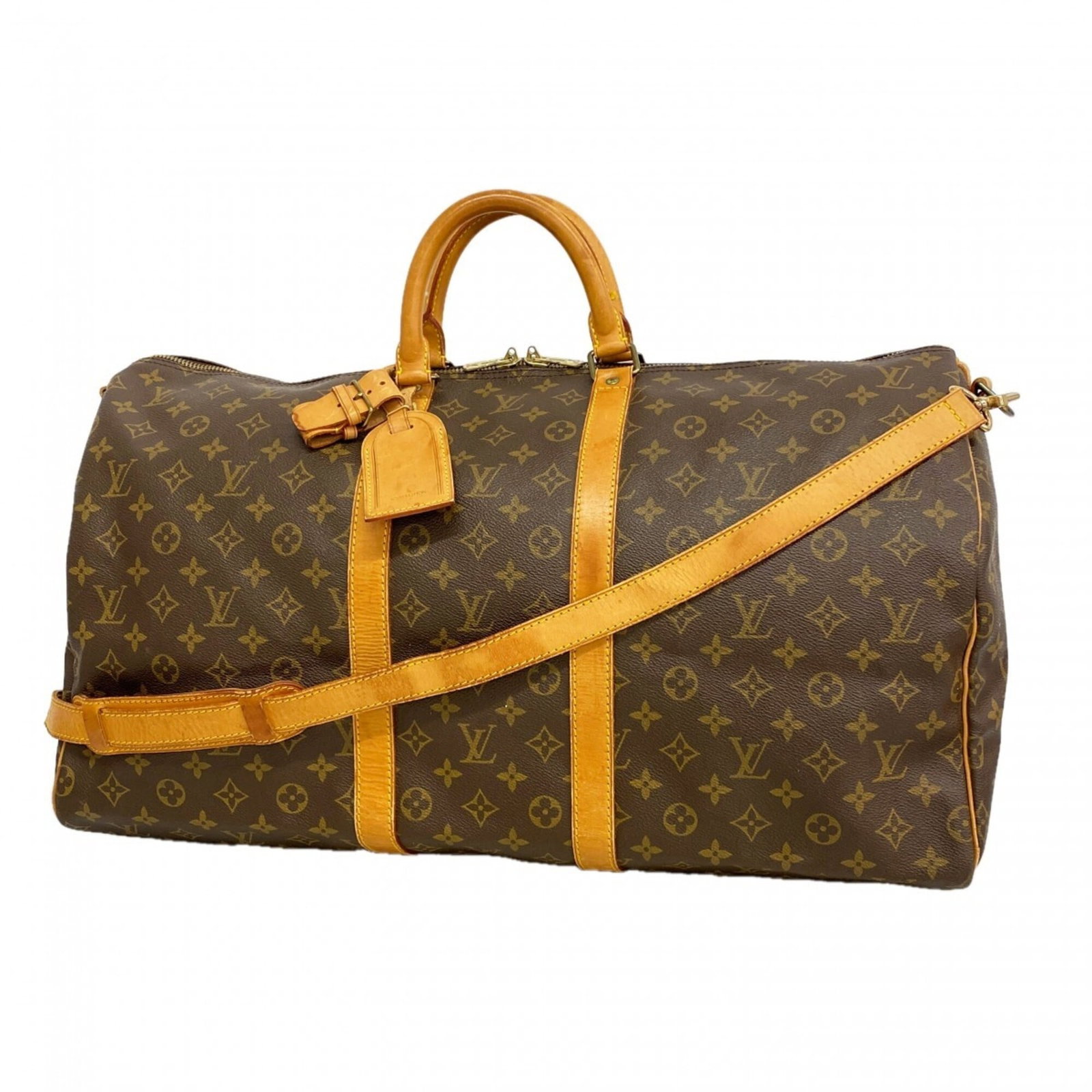 Boston Bag by Louis Vuitton: Boston Bag by Louis Vuitton Boston Bag by Louis Vuitton, a timeless and iconic design in rich brown leather. Measuring 31cm x 56cm x 26cm, this classic bag features a distinctive monogram pattern and 