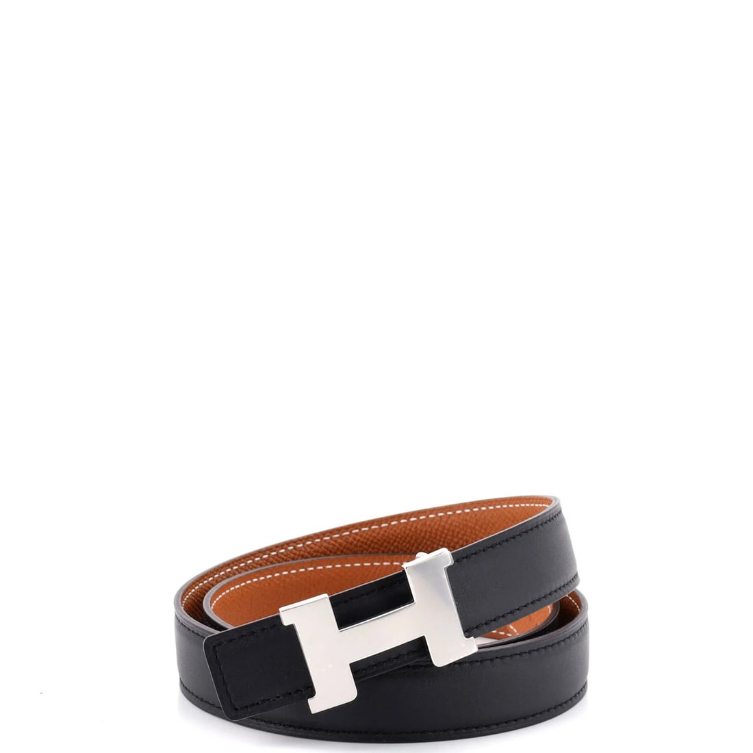 Constance Hermes Leather Reversible Thin Belt (1 of 3)