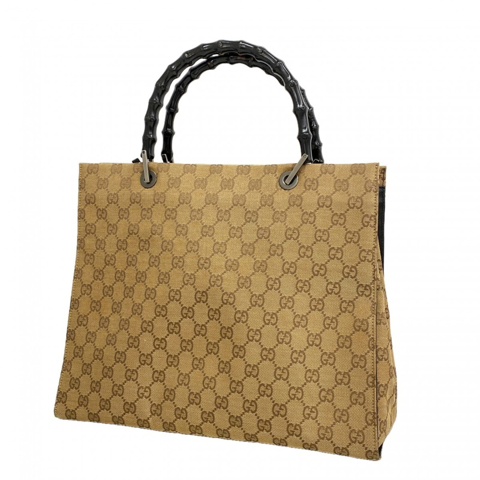 Canvas bag tote Gucci: Canvas bag tote Gucci Canvas bag tote from Gucci, featuring beige and black color combination with silver hardware. Made from high-quality canvas material, this stylish tote measures 29cm x 35cm x 11c