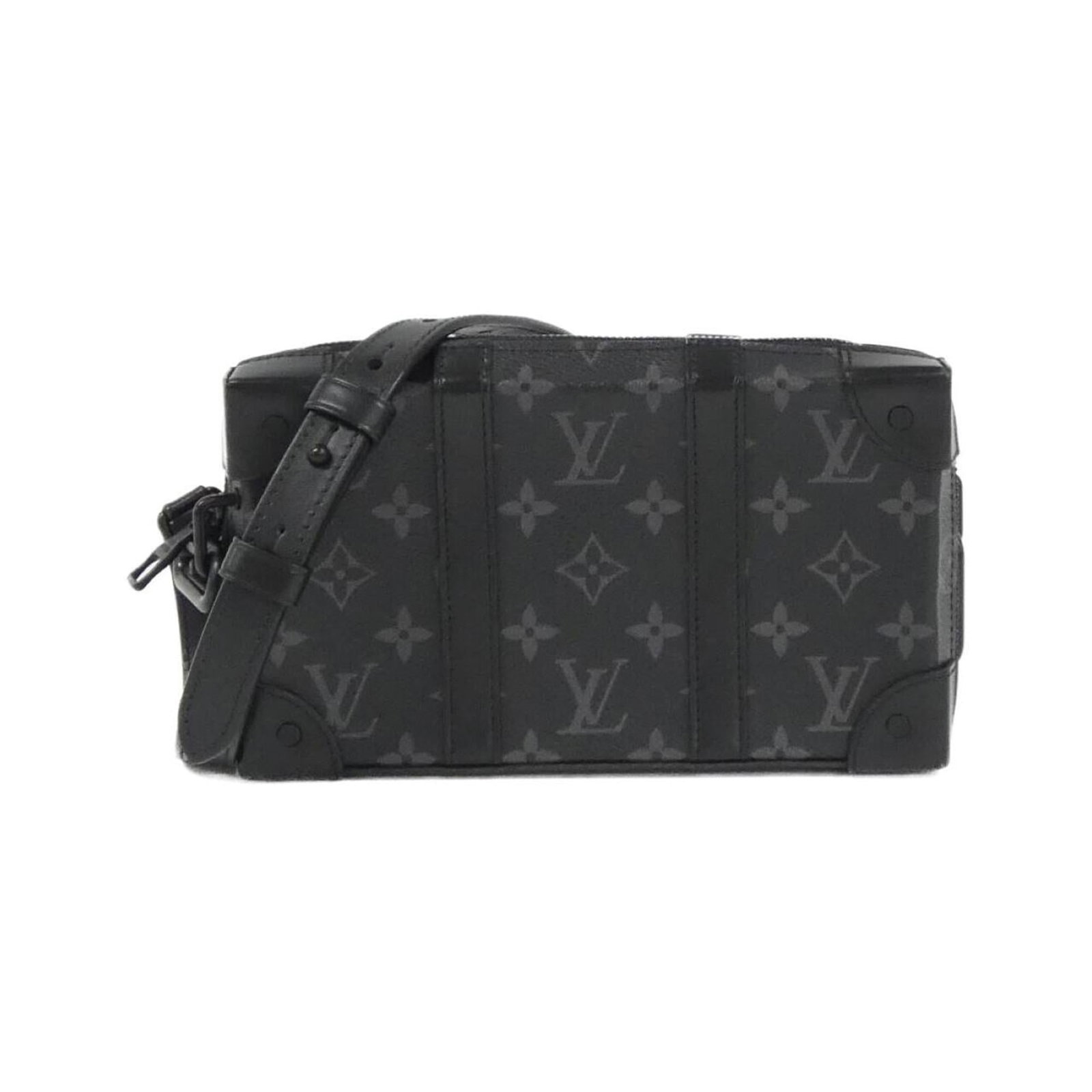 Coated Canvas Shoulder Bag By Louis Vuitton: Coated Canvas Shoulder Bag By Louis Vuitton Coated canvas shoulder bag by Louis Vuitton, featuring a sleek black design with precise measurements at 14cm x 22cm x 5cm. This stylish accessory boasts a 