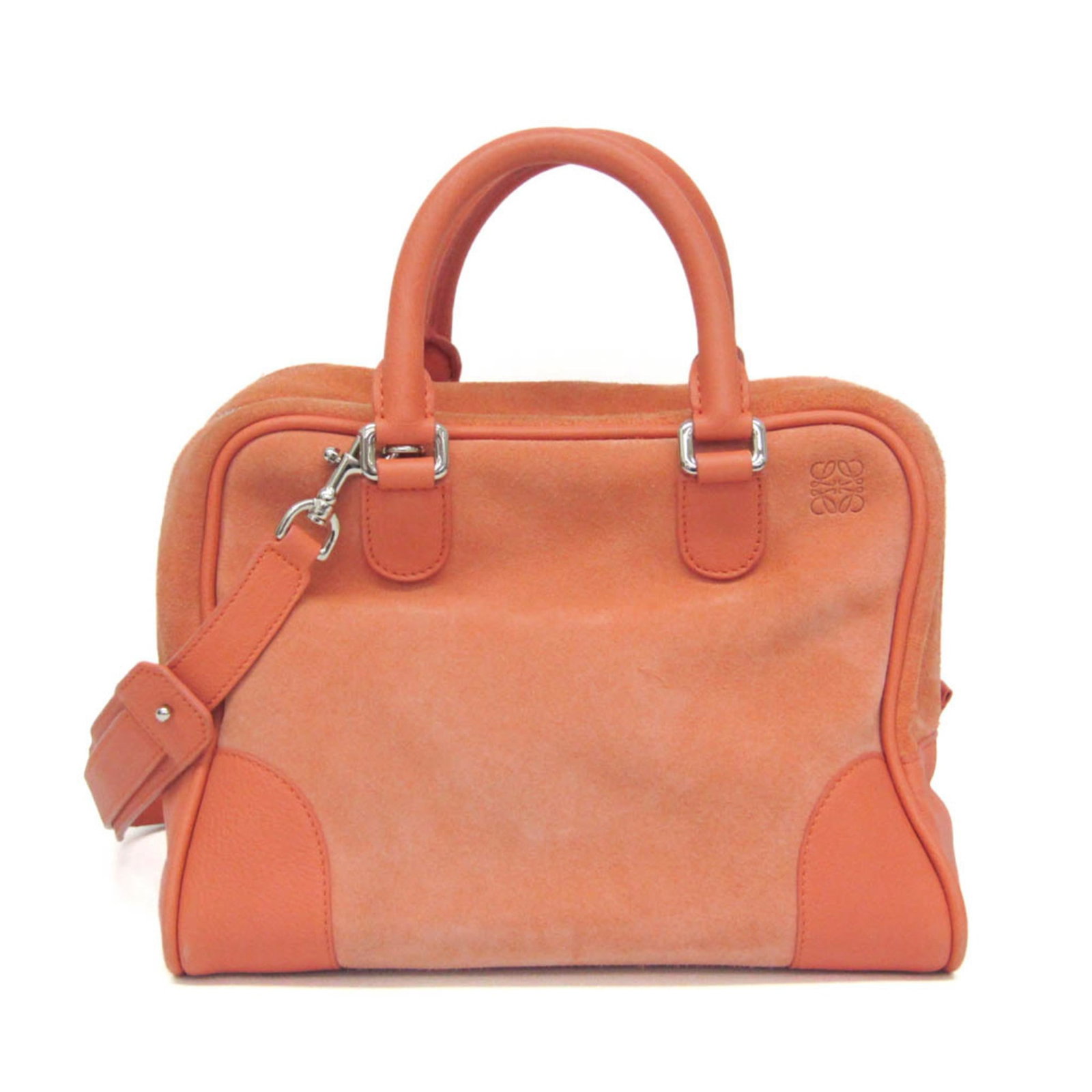 Loewe Handbag Shoulder Bag Suede Leather: Loewe Handbag Shoulder Bag Suede Leather Suede leather and orange color make this Loewe Amazona shoulder bag stand out. With its zipper closure, inner pocket, and adjustable strap length, it offers pr