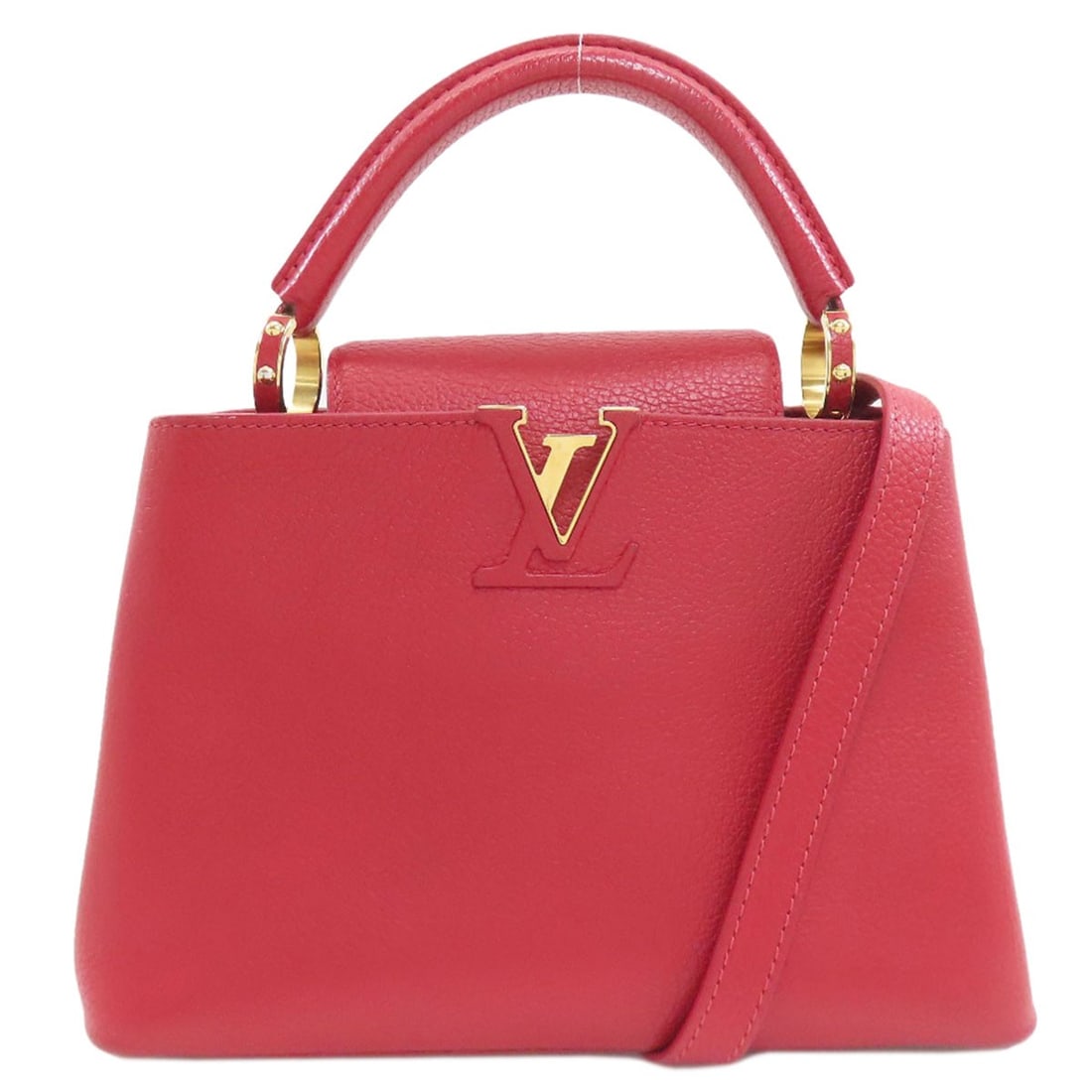 M52689 Capusine Bb Louis Vuitton Taurillon Handbag Clemenceleather: M52689 Capusine Bb Louis Vuitton Taurillon Handbag Clemenceleather Red Taurillon ClemenceLeather Louis Vuitton Bb Handbag. This iconic handbag features the signature Taurillon ClemenceLeather exterior