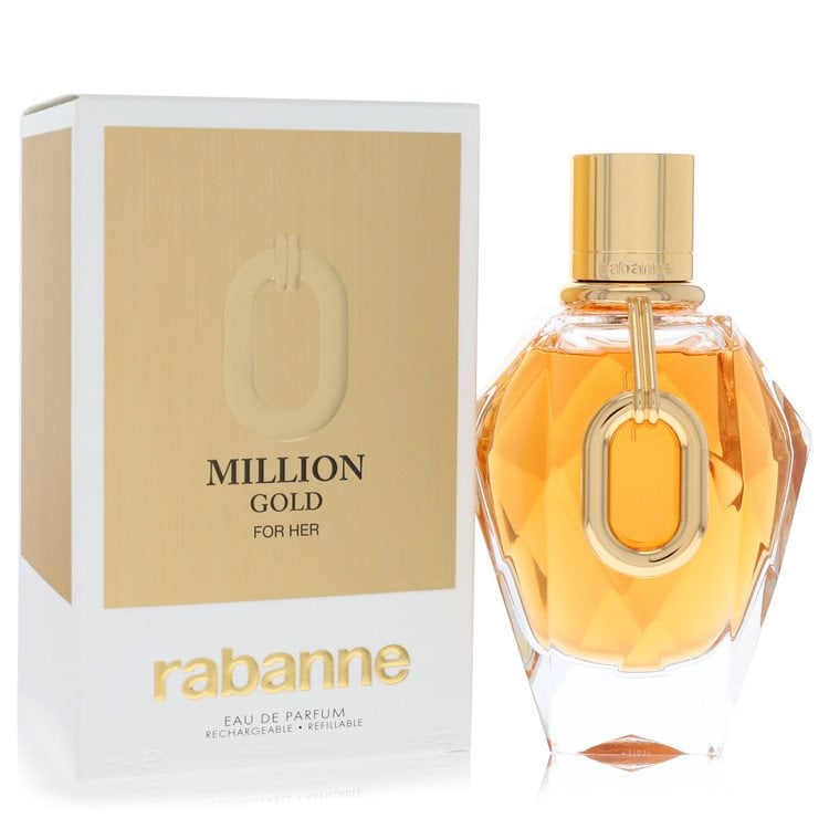 Paco Rabanne Million Gold by Paco Rabanne Eau De Parfum Refillable Spray 3 oz: Paco Rabanne Million Gold by Paco Rabanne Eau De Parfum Refillable Spray 3 oz Paco Rabanne Million Gold by Paco Rabanne Eau De Parfum Refillable Spray, a 3 oz women's perfume. This refillable spray fe