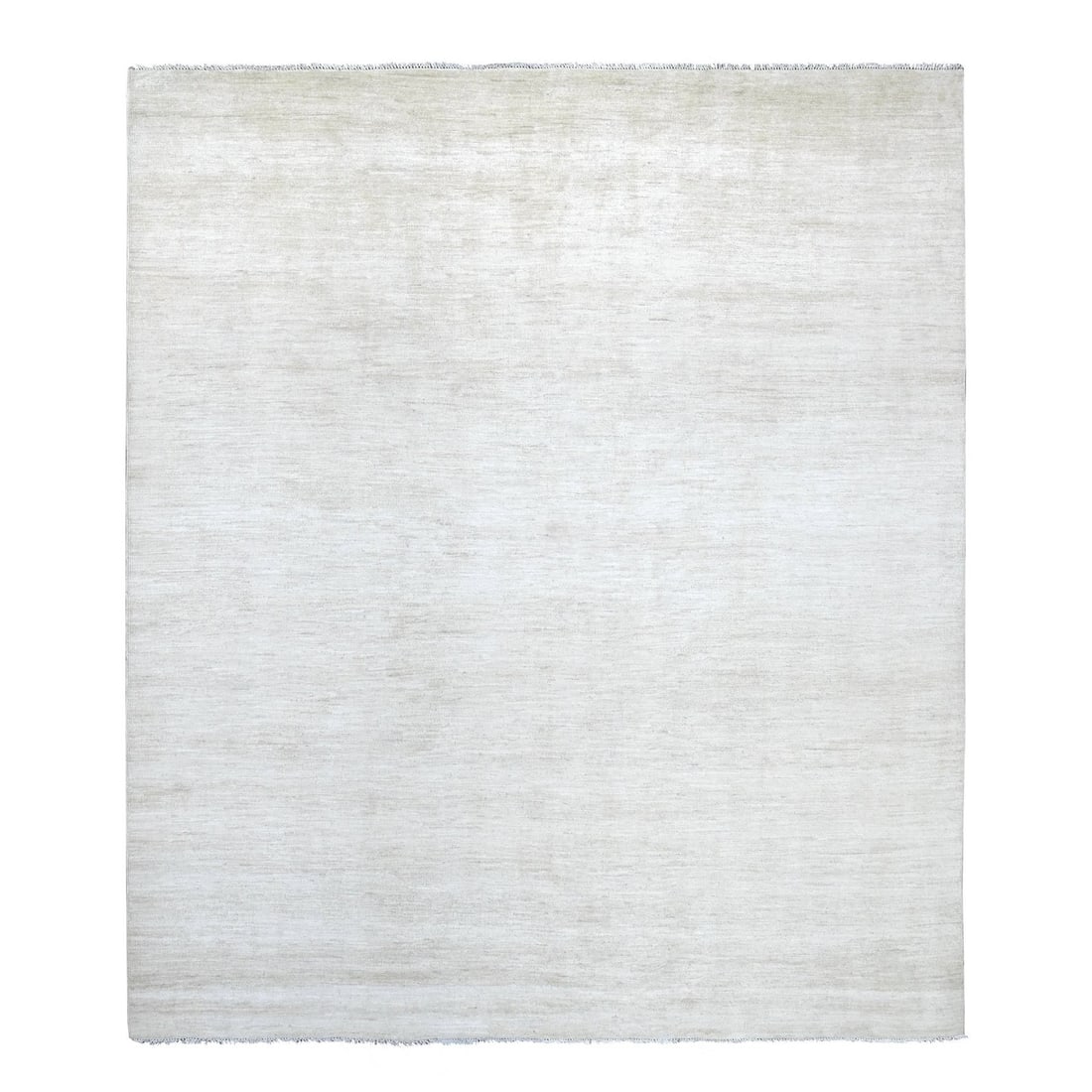 8'3"x9'3" Ivory Plain Solid Pattern Hand Knotted Ghazni Wool Oriental Rug: 8'3"x9'3" Ivory Plain Solid Pattern Hand Knotted Ghazni Wool Oriental Rug This stunning 8'3"x9'3" Ivory Plain Solid Pattern Hand Knotted Ghazni Wool Oriental Rug boasts its unique ivory color and hand