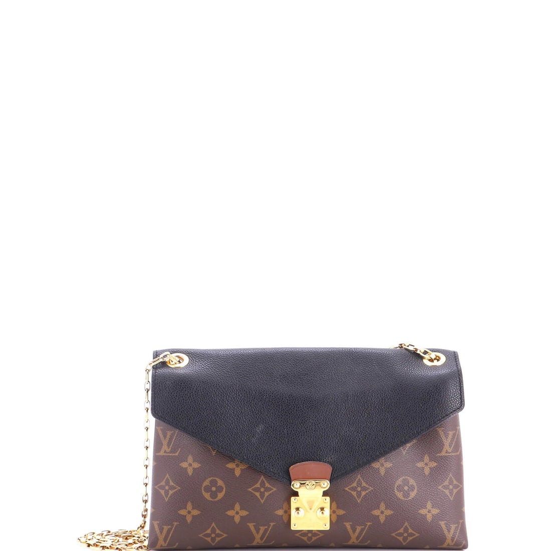Chain Bag Pallas Monogram Shoulder Louis Vuitton Calfskin: Chain Bag Pallas Monogram Shoulder Louis Vuitton Calfskin Chain Bag Pallas Monogram Shoulder Louis Vuitton Calfskin - Excellent Condition, Minor Cracking and Edge Wear. This stylish shoulder bag featu