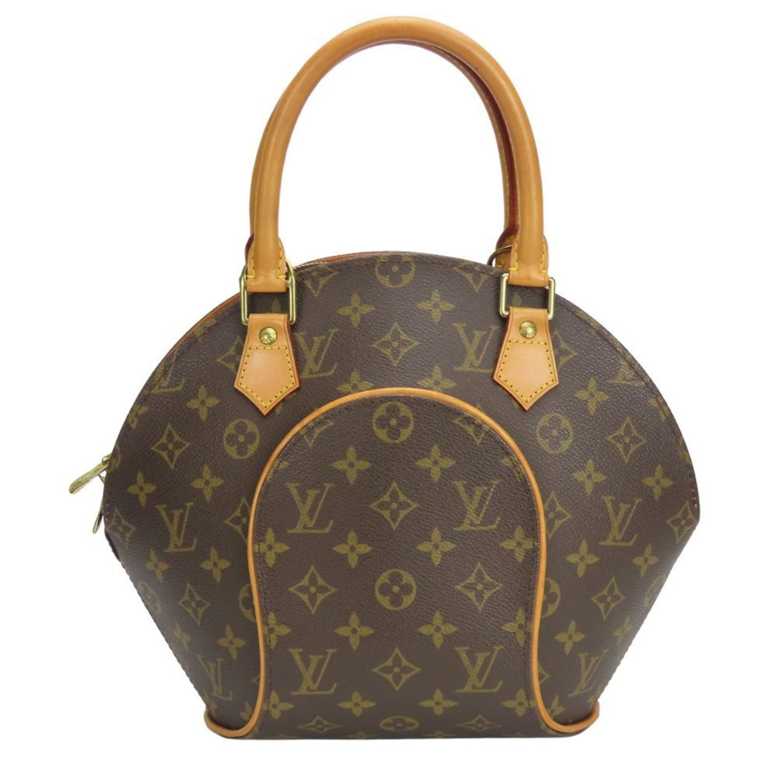 Handbag Leather Monogram Louis Vuitton: Handbag Leather Monogram Louis Vuitton Monogrammed with distinctive Vachetta leather, this Louis Vuitton handbag boasts the iconic monogram pattern. Crafted from high-quality leather, its classic desi