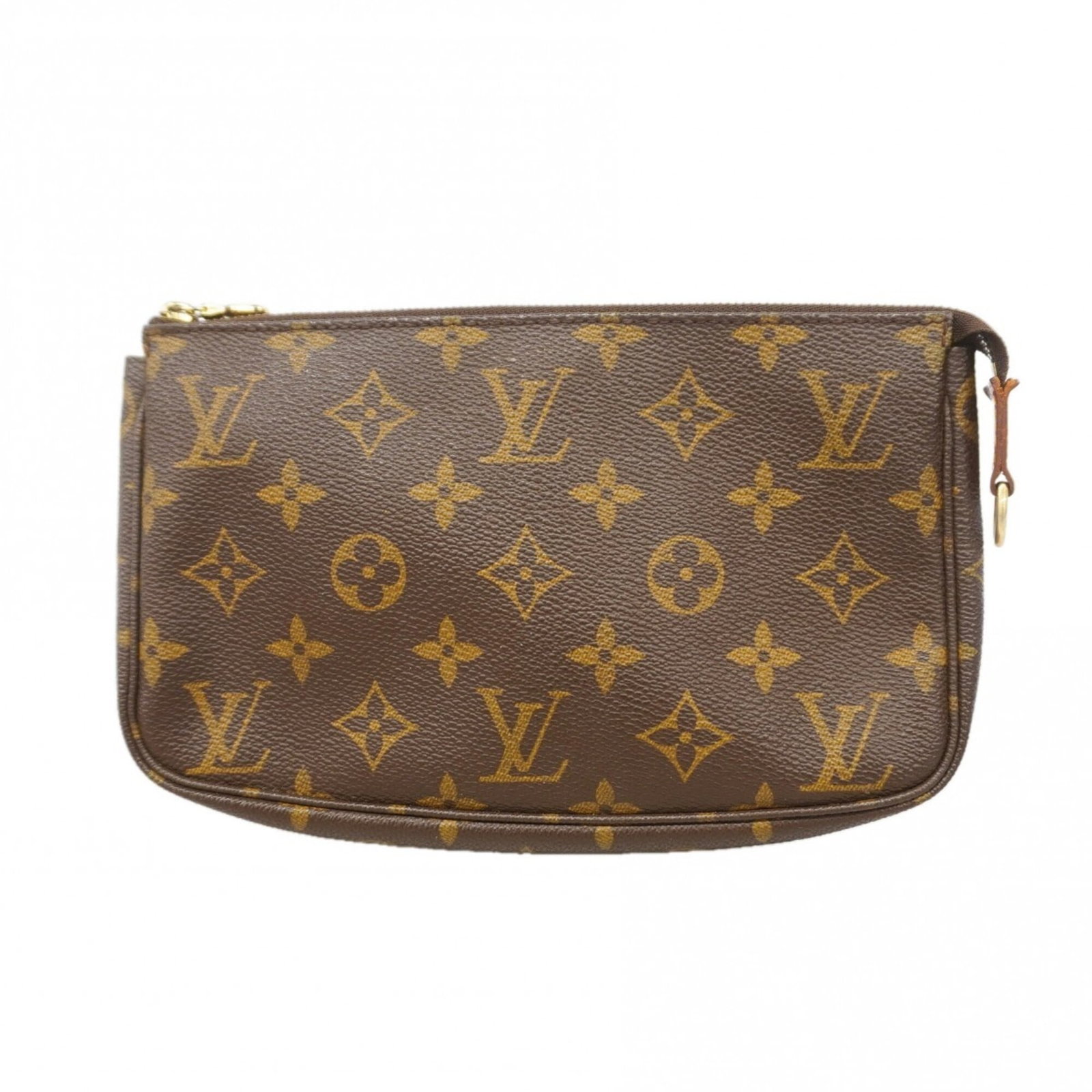 Louis Vuitton Pouch: Louis Vuitton Pouch Brown Louis Vuitton Pouch with signature. This classic women's pouch measures 13cm x 21cm x 3.5cm and features a timeless design. Made from high-quality materials, its compact size