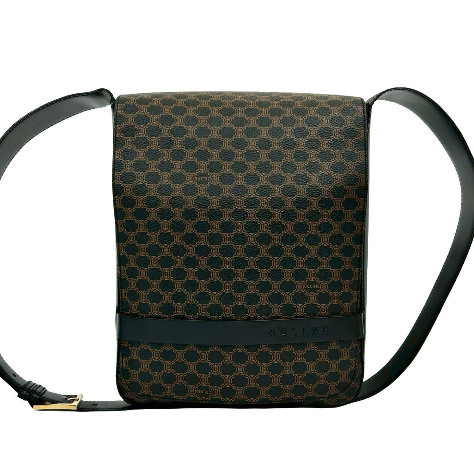 Celine Pvc Leather Shoulder Bag: Celine Pvc Leather Shoulder Bag Black Celine PVC Leather Shoulder Bag. Made from high-quality leather and PVC, this sleek shoulder bag features clean lines and a classic design. With its compact size 
