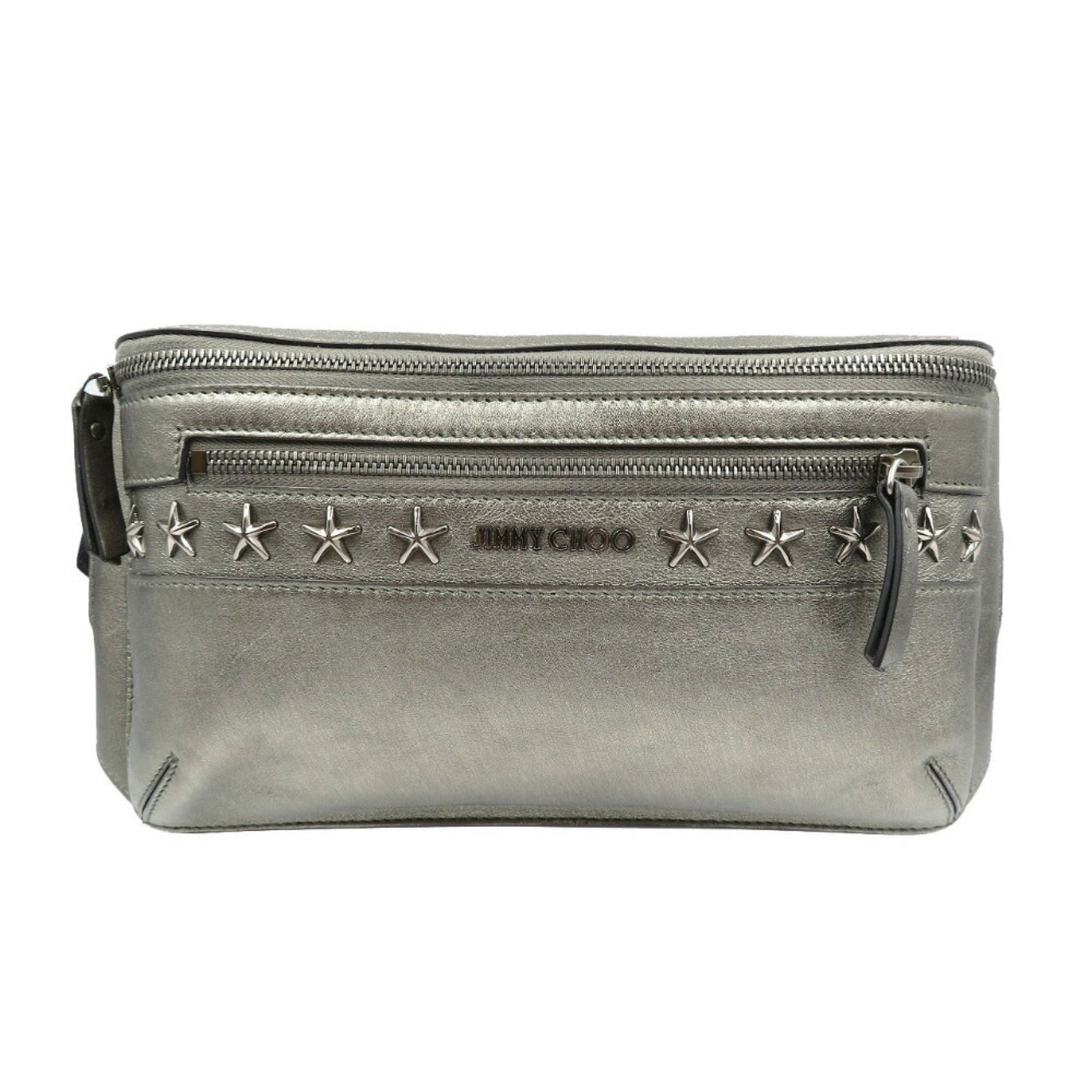 Sling Bag Leather By Jimmy Choo: Sling Bag Leather By Jimmy Choo The Jimmy Choo Sling Bag Leather features metallic gray leather with silver hardware, offering a sleek and sophisticated design. Made from high-quality leather, this ba