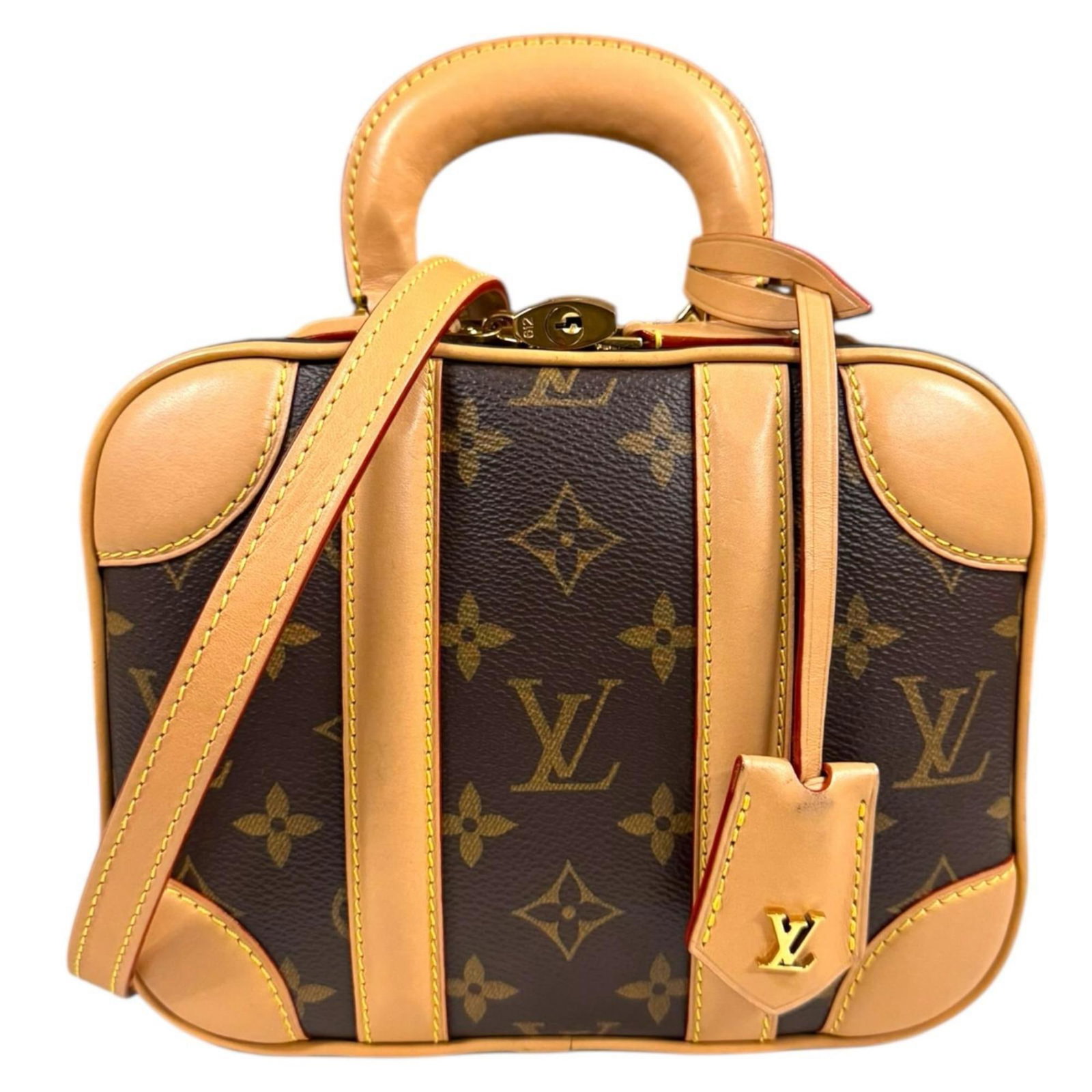 Monogram Louis Vuitton Shoulder Bag: Monogram Louis Vuitton Shoulder Bag Monogram Louis Vuitton Shoulder Bag in Brown features the iconic Monogram pattern and a sturdy zipper closure. With an open pocket for added convenience, this styli