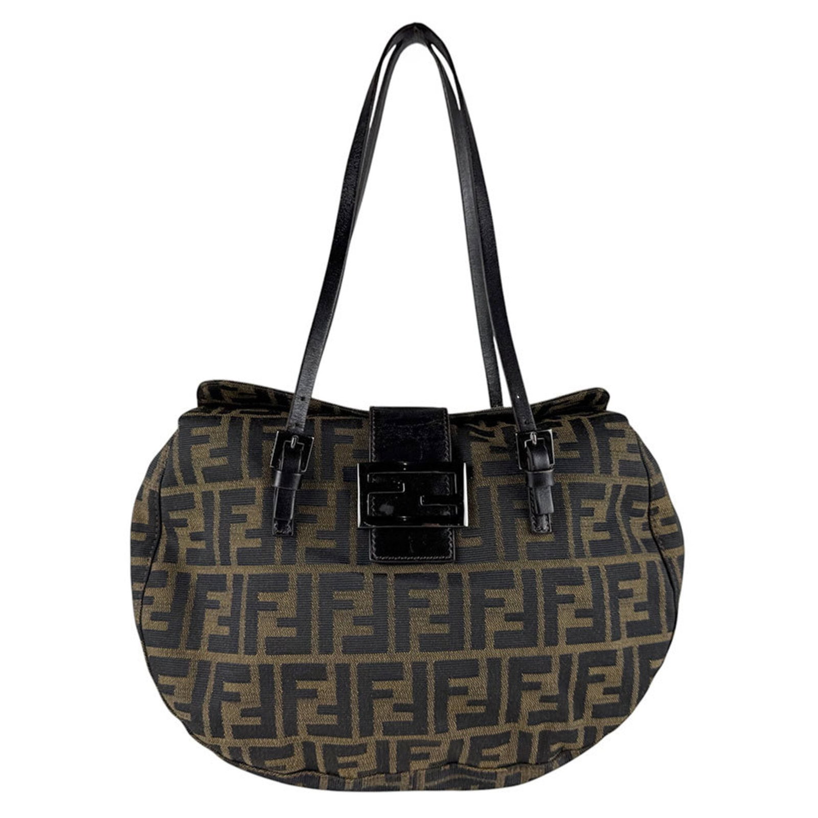 Nylon Canvas Handbag Fendi: Nylon Canvas Handbag Fendi Nylon canvas handbag from Fendi, made in Italy with a classic brown color. This stylish bag measures 25cm x 30cm x 7cm and features a durable nylon canvas material. Its