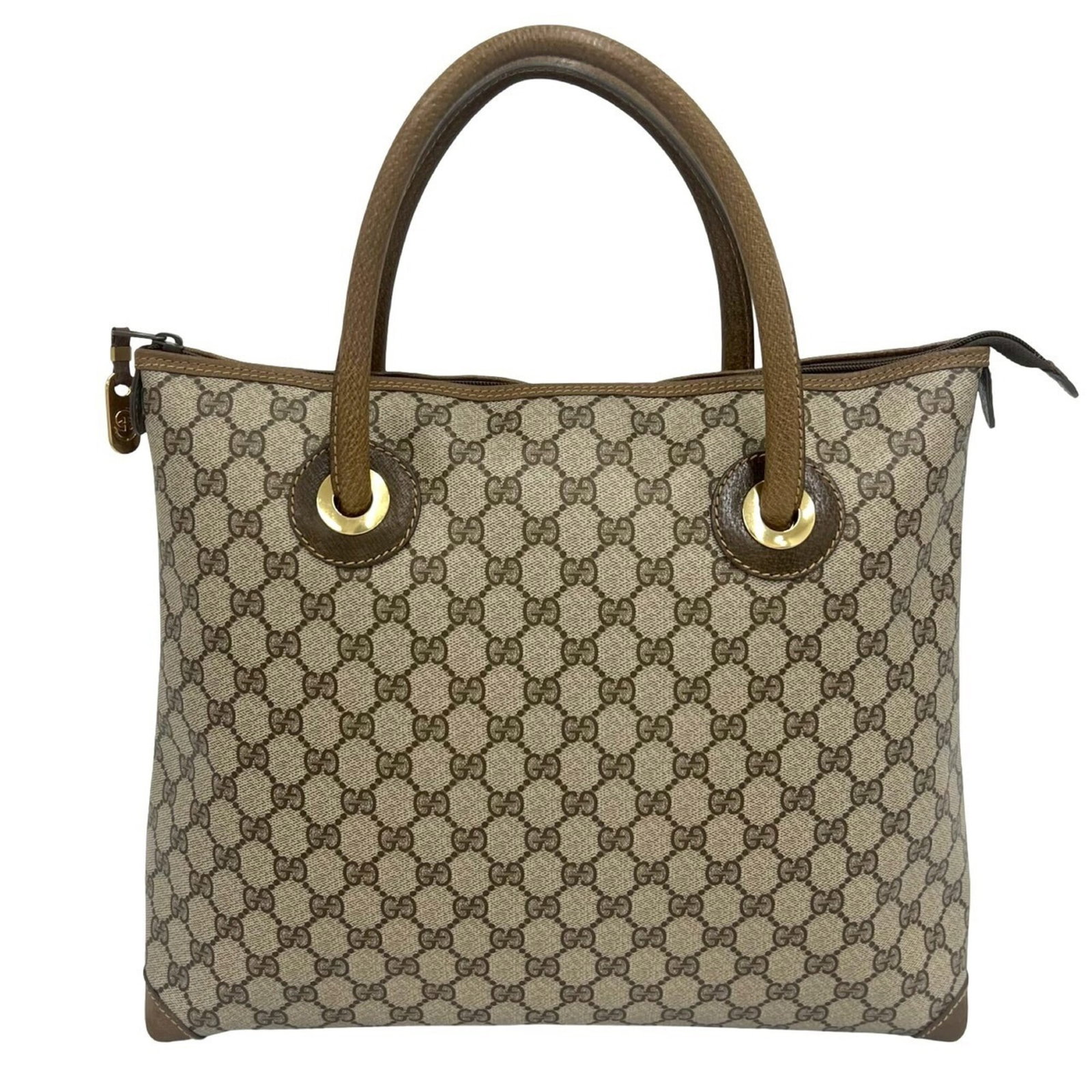 Gucci Handbag PVC Leather Tote: Gucci Handbag PVC Leather Tote Gucci Handbag PVC Leather Tote - A stylish and modern tote bag featuring Gucci's signature design, made from a combination of PVC and leather materials in a rich brown c