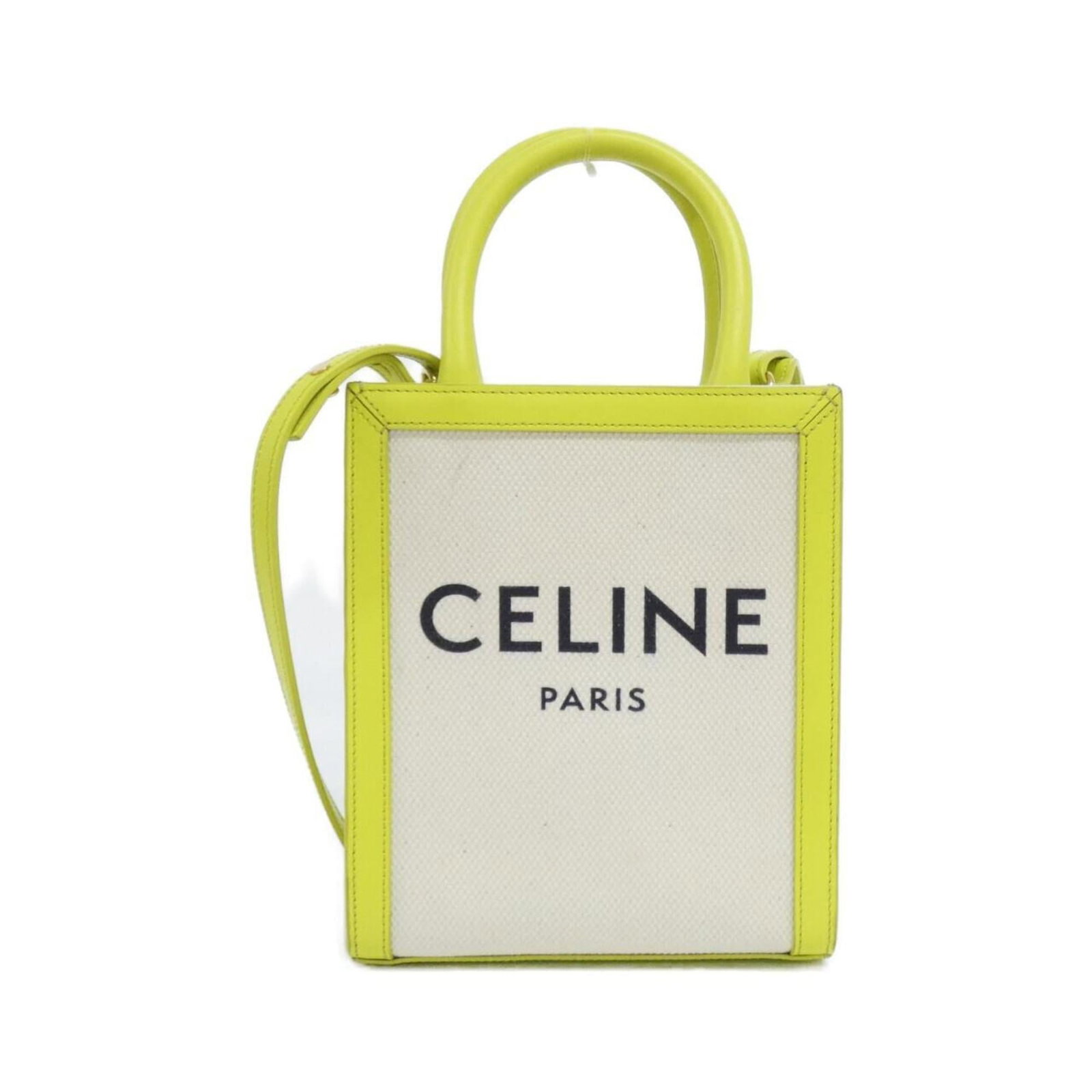 Celine Handbag Cotton Canvas Leather: Celine Handbag Cotton Canvas Leather Celine MPN 193302BNZ Handbag Features a unique combination of cotton canvas and leather, with the calfskin leather adding a touch of sophistication. The ivory and