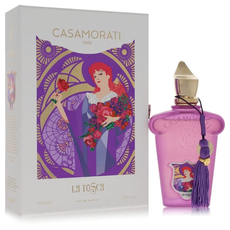 Casamorati 1888 La Tosca by Xerjoff Eau De Parfum Spray 3.4 oz: Casamorati 1888 La Tosca by Xerjoff Eau De Parfum Spray 3.4 oz Bright green mandarin and Italian lemon notes mingle with heady florals and warm musk in Casamorati 1888 La Tosca, a floral chypre perfum