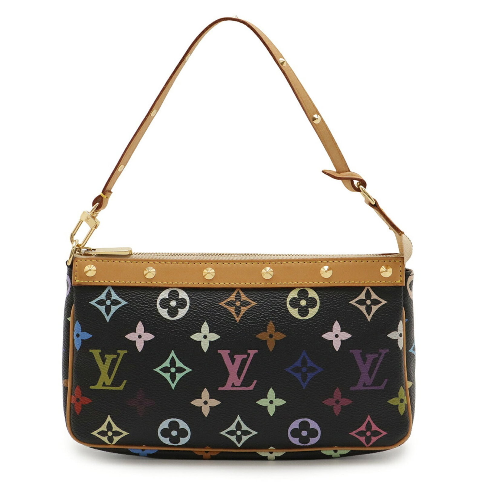 Louis Vuitton Pochette Monogram Multicolore: Louis Vuitton Pochette Monogram Multicolore The Louis Vuitton Pochette Monogram Multicolore is a stylish and versatile handbag, characterized by its iconic monogram pattern in black and noir hues. Mea