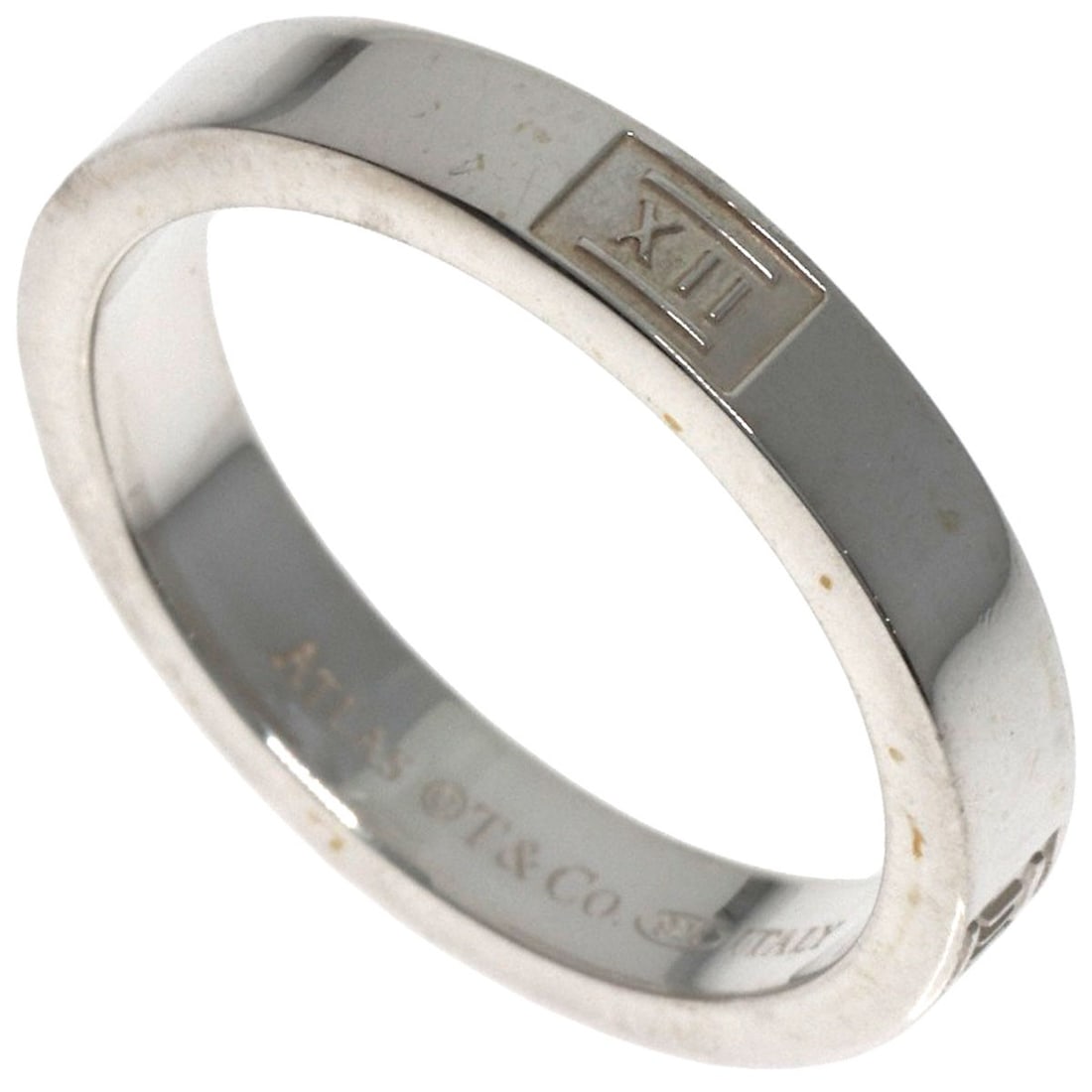 Silver Atlas Tiffany Co Ring: Silver Atlas Tiffany Co Ring Silver Atlas Tiffany Co Ring - A sleek and sophisticated silver ring featuring the iconic Atlas design from Tiffany & Co. This piece showcases the brand's signature style