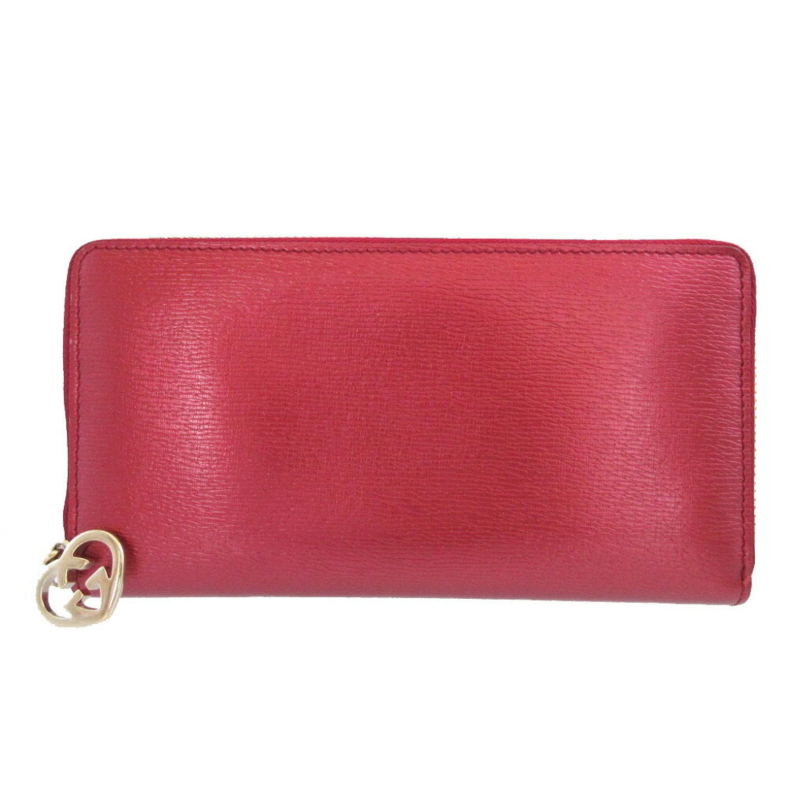 Leather Bi Fold Wallet Gucci: Leather Bi Fold Wallet Gucci Red leather bi-fold wallet from Gucci, featuring a classic design with a zipper closure. Made in Italy, this long wallet measures 10cm x 19cm x 2.2cm and comes with its