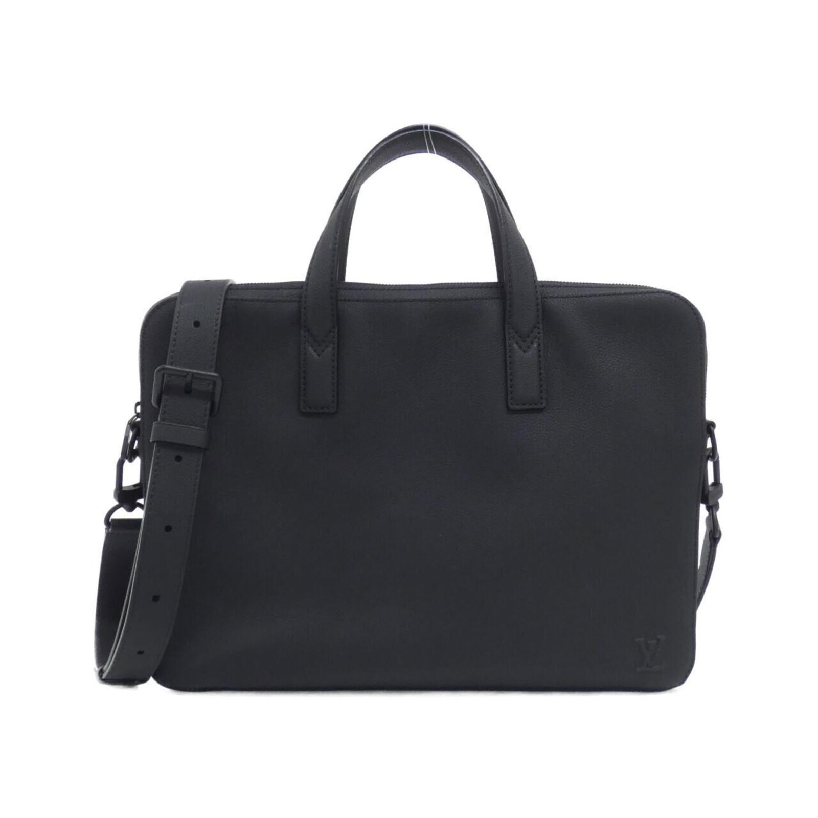 Handbag Briefcase By Louis Vuitton: Handbag Briefcase By Louis Vuitton Black Louis Vuitton briefcase with classic design, measuring 29cm x 38cm x 4cm. This stylish and functional bag features a timeless look that suits both work and for