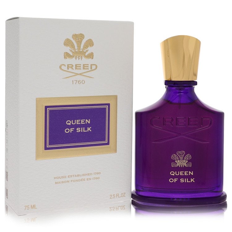 Creed Queen Of Silk by Creed Eau De Parfum Spray 2.5 oz: Creed Queen Of Silk by Creed Eau De Parfum Spray 2.5 oz Creed Queen Of Silk by Creed Eau De Parfum Spray is a women's perfume available in a 2.5 oz size. This eau de parfum features the signature scen