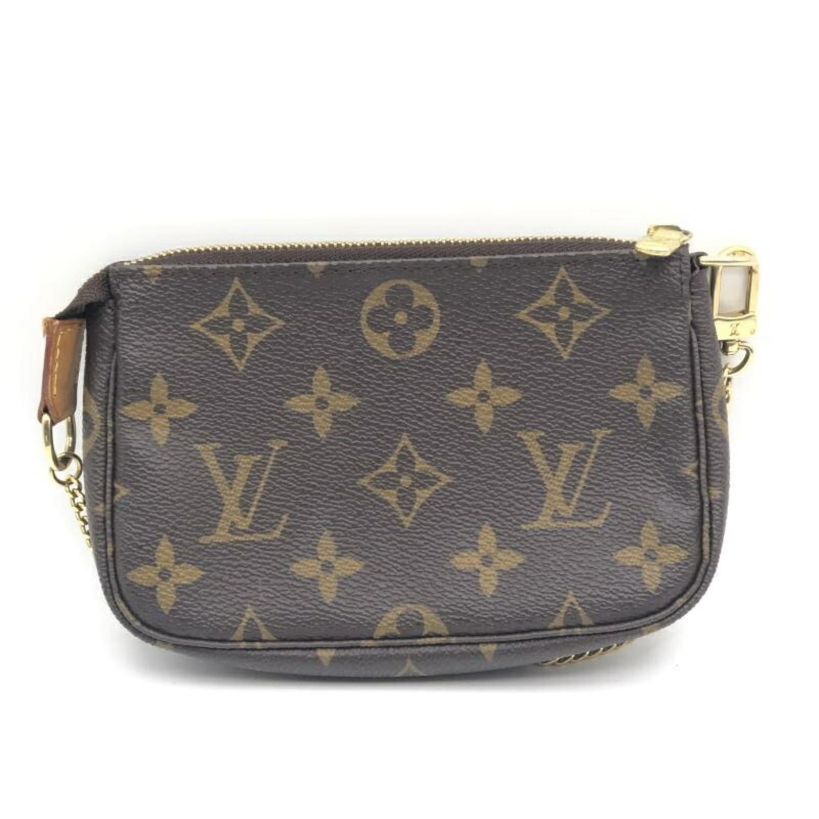 Louis Vuitton Pochette Monogram: Louis Vuitton Pochette Monogram The Louis Vuitton Pochette Monogram is a stylish and iconic handbag, featuring the classic monogram pattern. Measuring just 9cm x 14.2cm x 2.8cm, it boasts a sleek desi