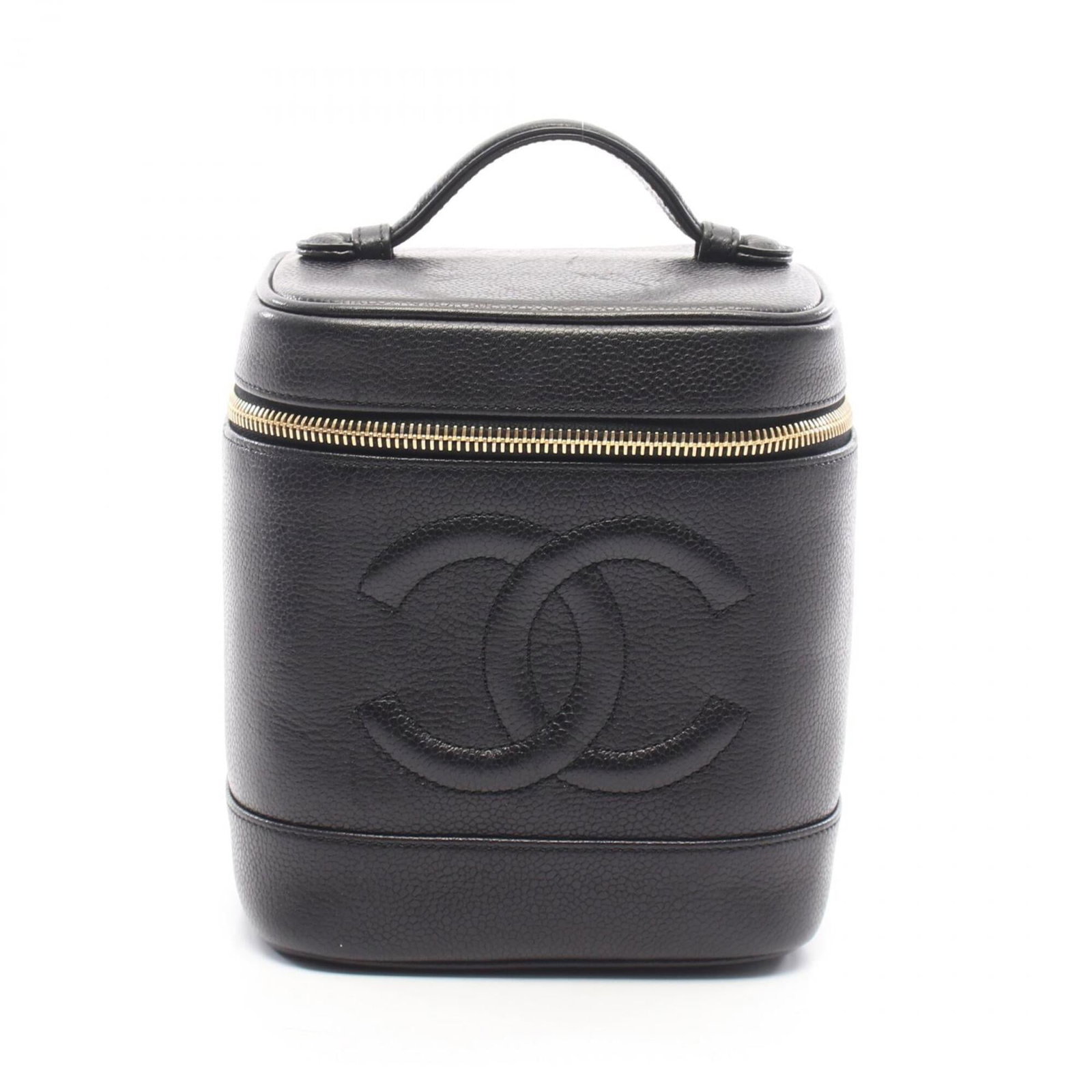 Chanel Handbag Grained Calfskin: Chanel Handbag Grained Calfskin Grained Calfskin Chanel Handbag in Black. This classic handbag features a timeless design, made from high-quality Grained Calfskin material and adorned with gold hardwa