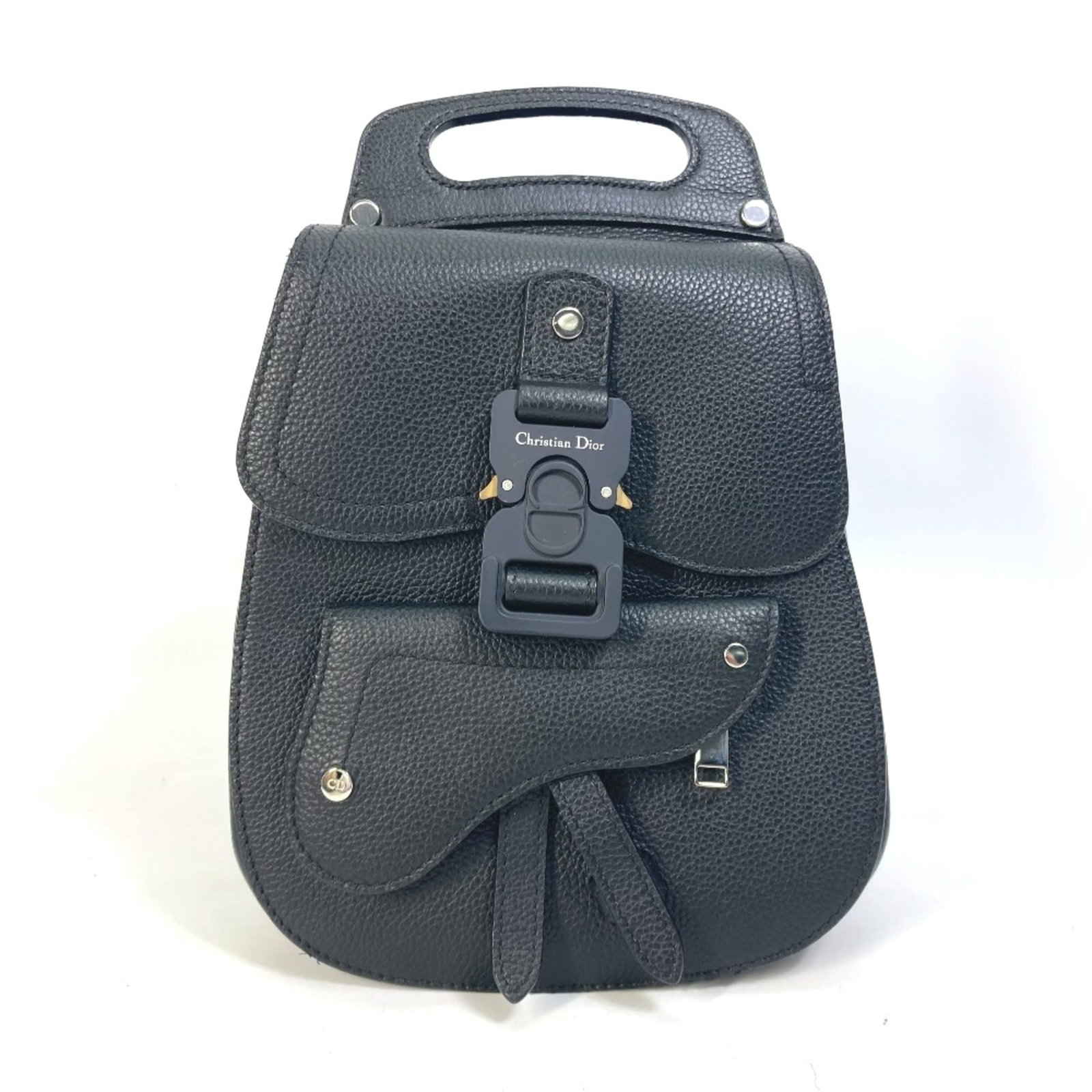 Dior Backpack Christian Leather: Dior Backpack Christian Leather The Dior Backpack Christian Leather features sleek, black leather construction with precise measurements. Measuring 13.5cm x 20.5cm x 9cm in width, height, and depth, r