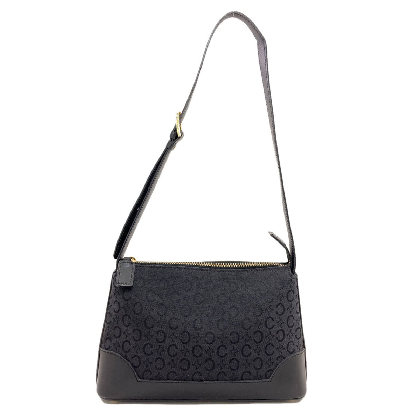 Shoulder Bag Canvas: Shoulder Bag Canvas Black canvas shoulder bag with clean lines and classic design, measuring 17cm x 26cm x 8cm. Made from high-quality canvas material, this bag features a timeless look that's perfect