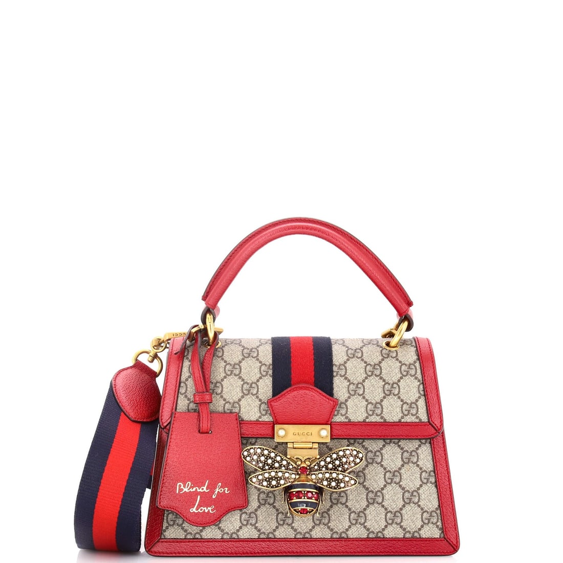 Gucci Queen Margaret Top Handle Bag GG Coated Canvas with Leather Small: Gucci Queen Margaret Top Handle Bag GG Coated Canvas with Leather Small Brown Gucci Queen Margaret Top Handle Bag with Leather and Canvas Coated Exterior, featuring a neutral microfiber interior and a