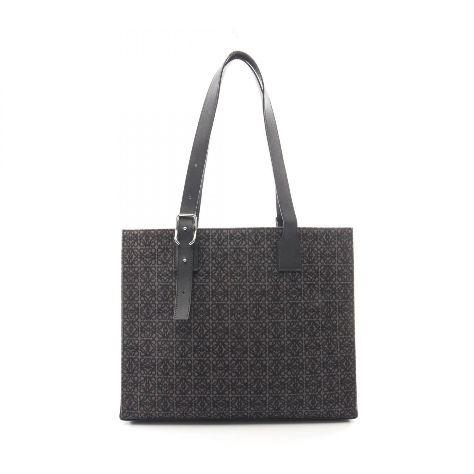 Loewe Handbag Tote Bag Canvas Leather: Loewe Handbag Tote Bag Canvas Leather Canvas and leather combine in this sleek Loewe tote bag, measuring 32cm x 39cm x 9cm. The black canvas exterior pairs with high-quality leather accents, creating