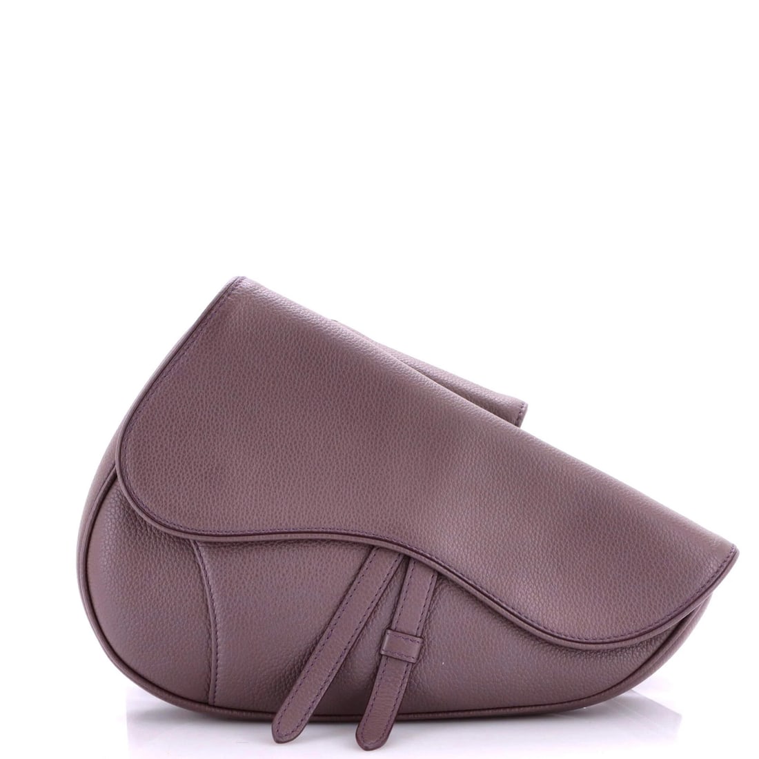Dior Saddle Christian Crossbody Leather Bag: Dior Saddle Christian Crossbody Leather Bag Saddle Christian Crossbody Leather Bag in rich purple leather, featuring a sleek design with minor creases on the exterior and interior. The bag boasts a si