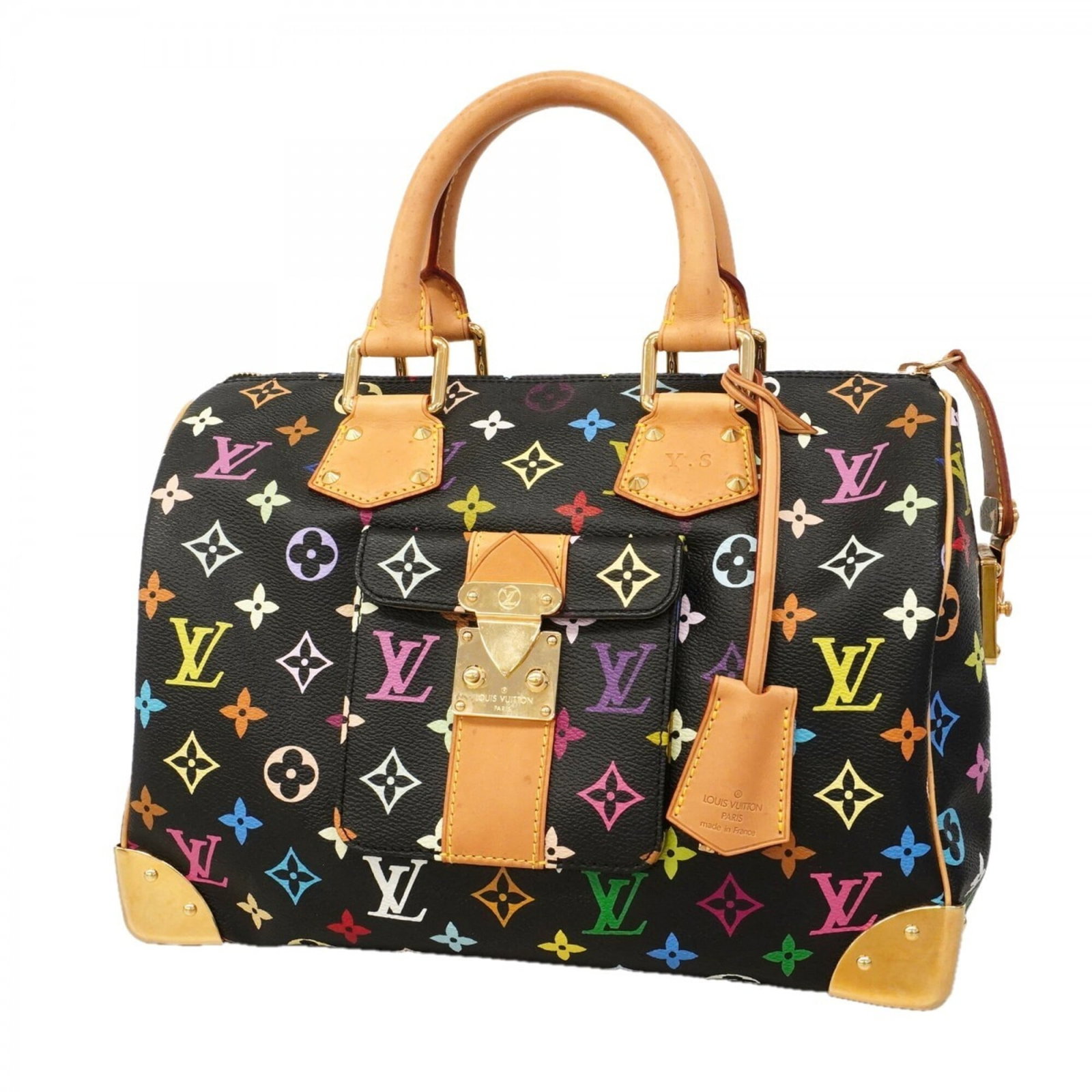 Louis Vuitton Handbag: Louis Vuitton Handbag Louis Vuitton's iconic handbag boasts sleek lines and timeless sophistication with its Noir color, measuring 22cm x 30.5cm x 18cm in size. The bag's compact dimensions make it a