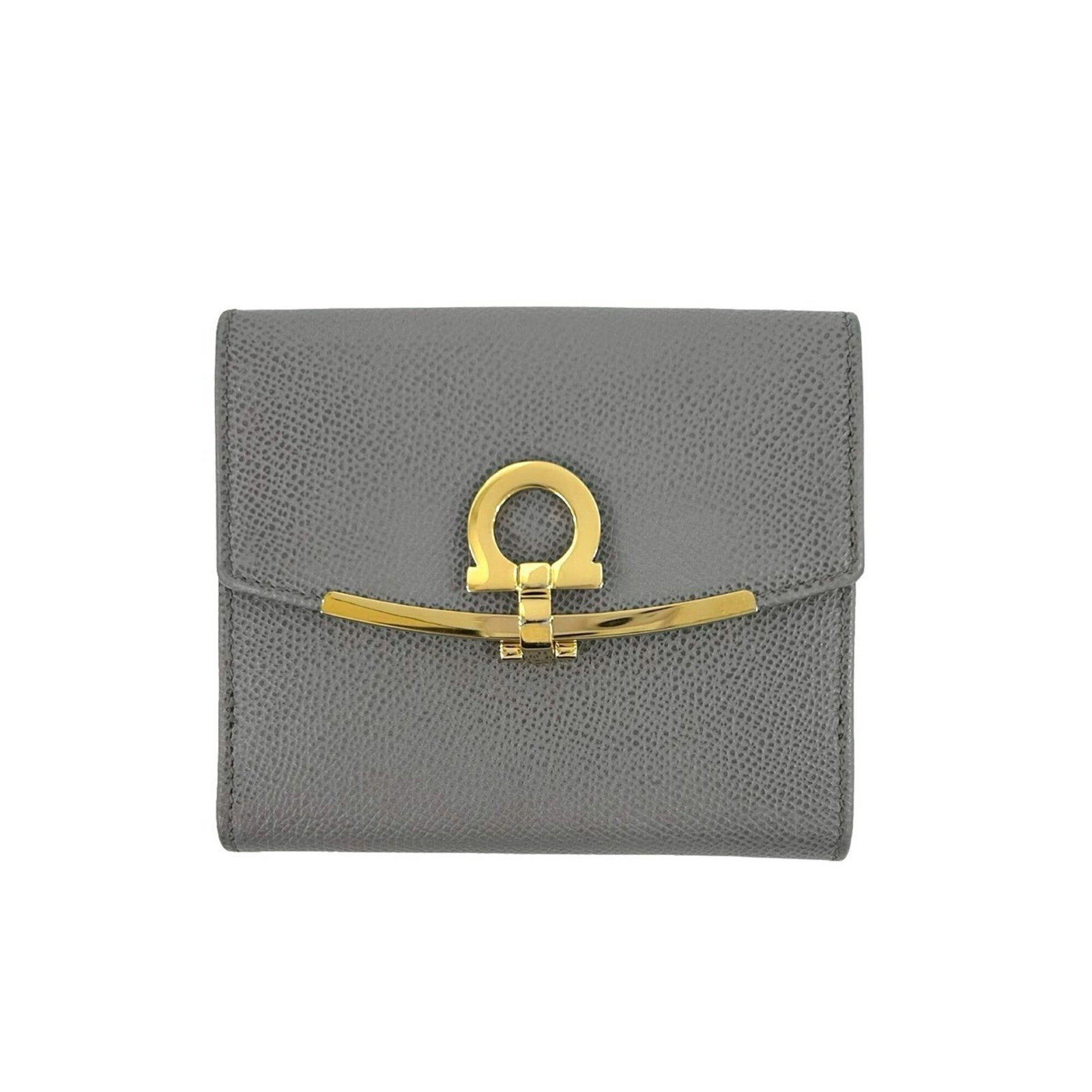Salvatore Ferragamo Wallet (Bi-Fold) Leather: Salvatore Ferragamo Wallet (Bi-Fold) Leather Salvatore Ferragamo bi-fold leather wallet features a timeless gray color and classic design. Made from high-quality leather, its compact size (10.5cm x