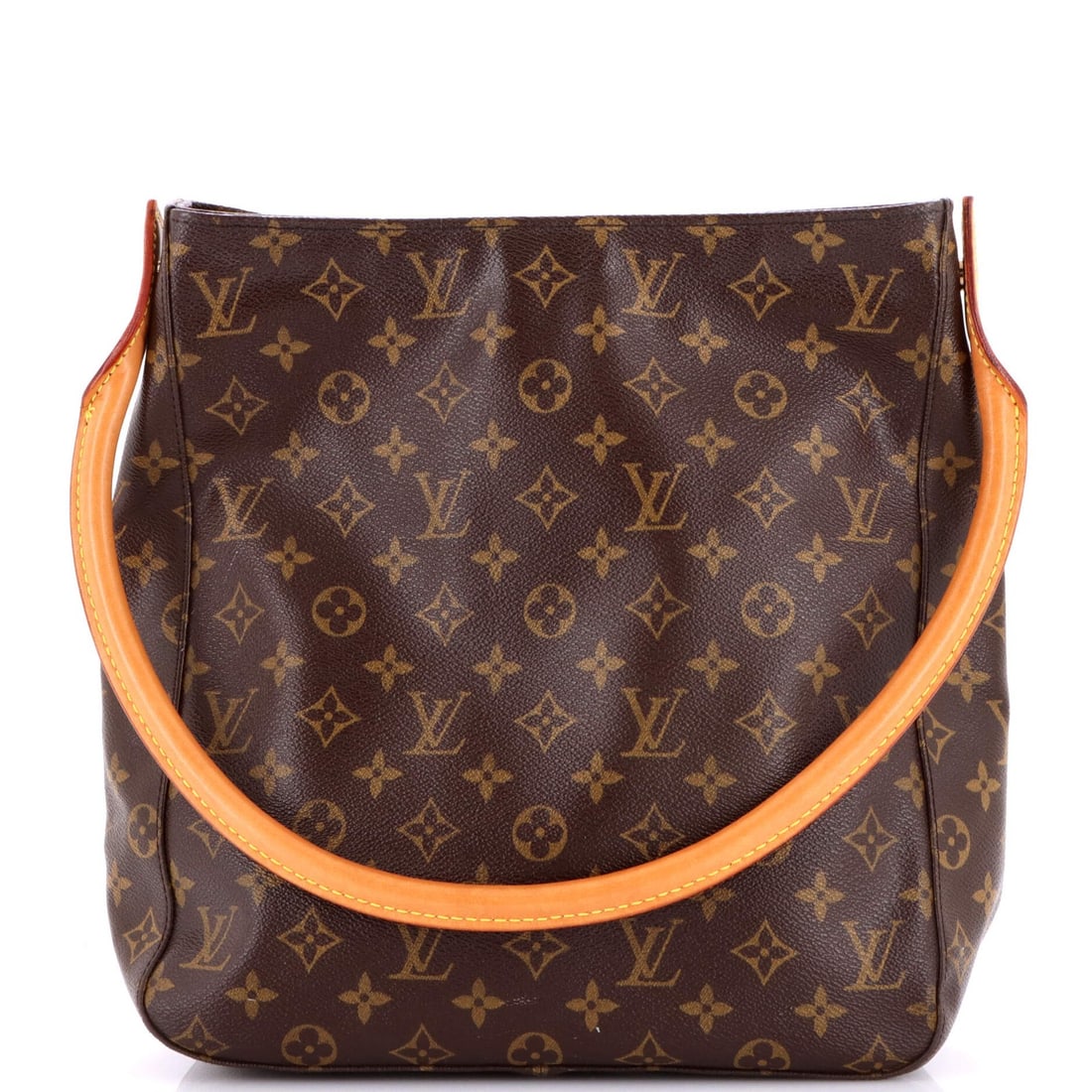 Louis Vuitton Looping Handbag Monogram Canvas GM: Louis Vuitton Looping Handbag Monogram Canvas GM Brown Louis Vuitton Looping Handbag Monogram Canvas GM in Good Condition. This classic shoulder bag features a timeless monogram canvas exterior, heavy