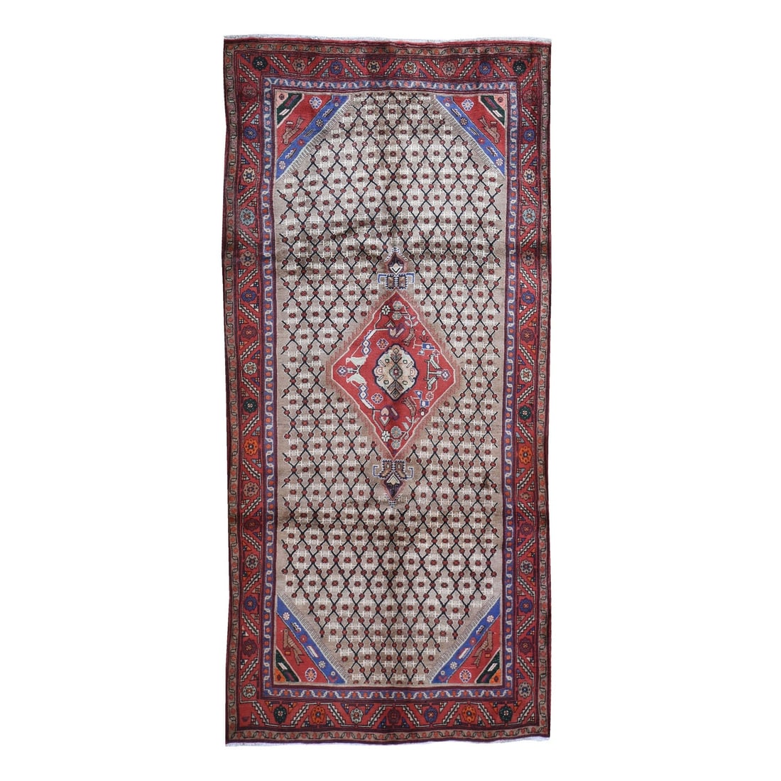 4'9"x10'1" Camel Hair Wide & Long New Farsian Serrib Tribal Weaving Rug (1 of 6)